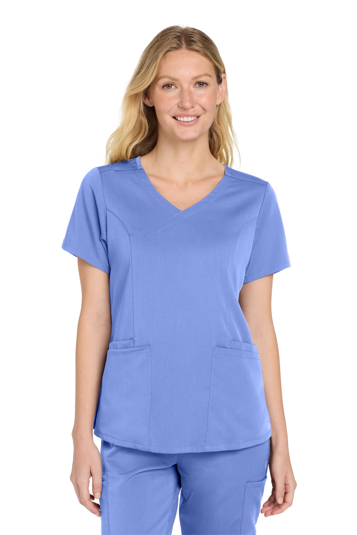 Front View of Ceil Wink Women's Premiere Flex Mock Wrap Top WW4268