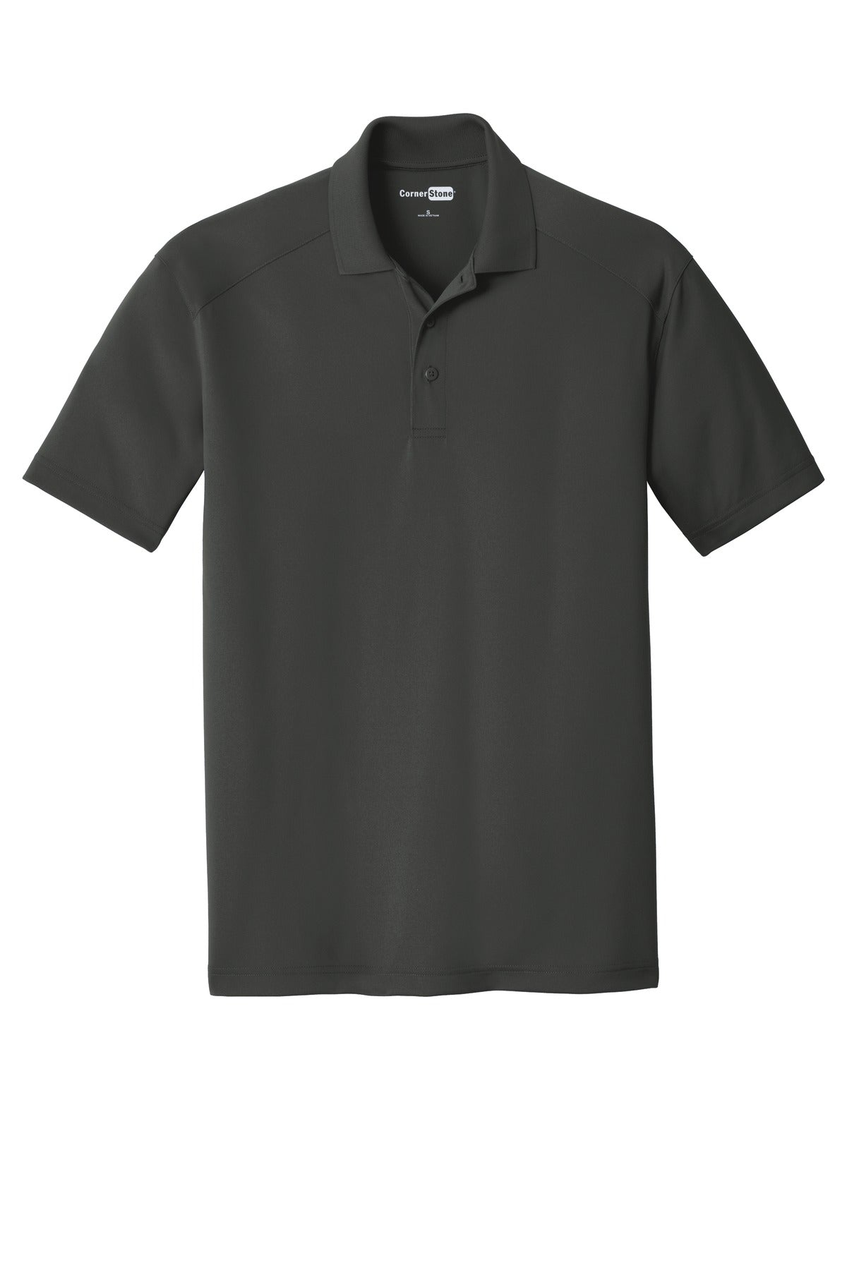 Front View of Charcoal CornerStone Tall Select Lightweight Snag-Proof Polo TLCS418