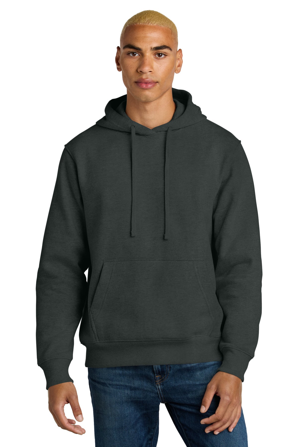 Front View of Charcoal District V.I.T. Super Heavyweight Fleece Hoodie DT6600