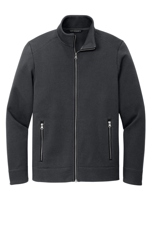 Front View of Charcoal Port Authority Network Fleece Jacket F422