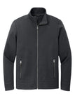 Front View of Charcoal Port Authority Network Fleece Jacket F422
