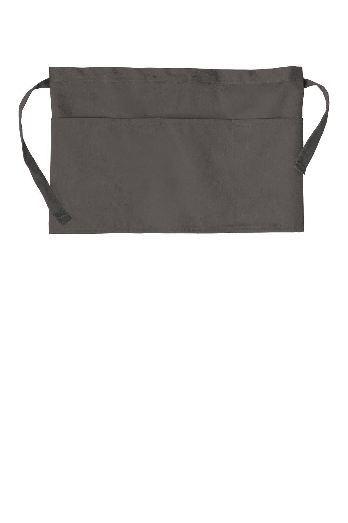 Front View of Charcoal Port Authority Three-Pocket Waist Apron. A602