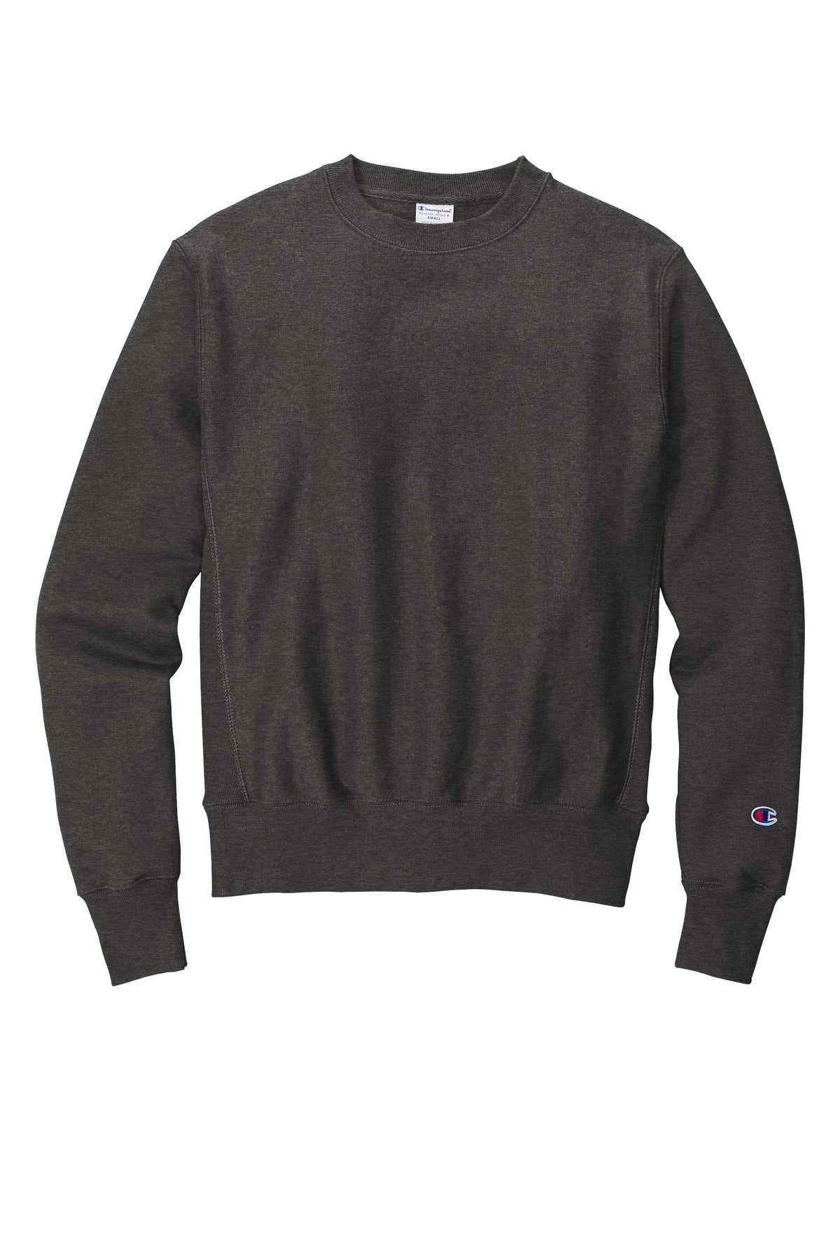 Front View of CharcoalHt Champion Reverse Weave Crewneck Sweatshirt S149