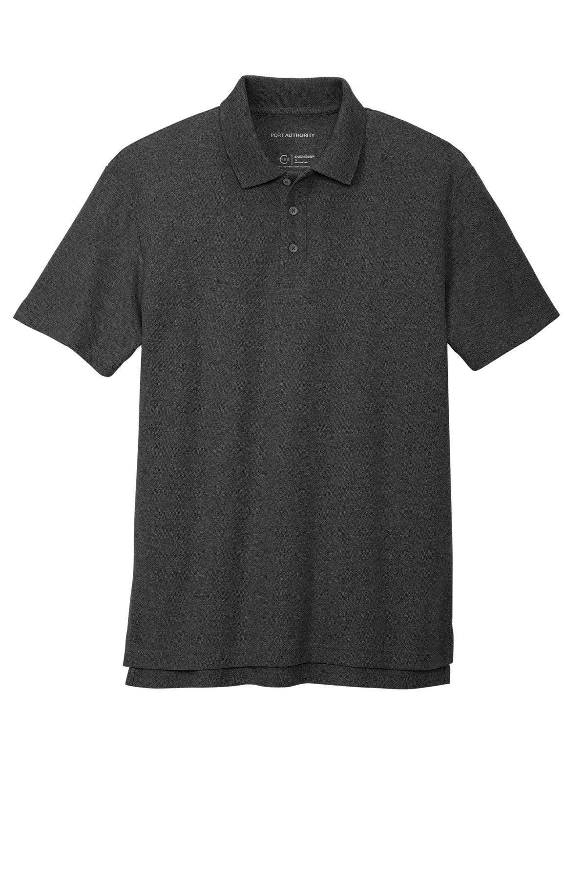 Front View of CharcoalHt Port Authority C-FREE Cotton Blend Pique Polo K867