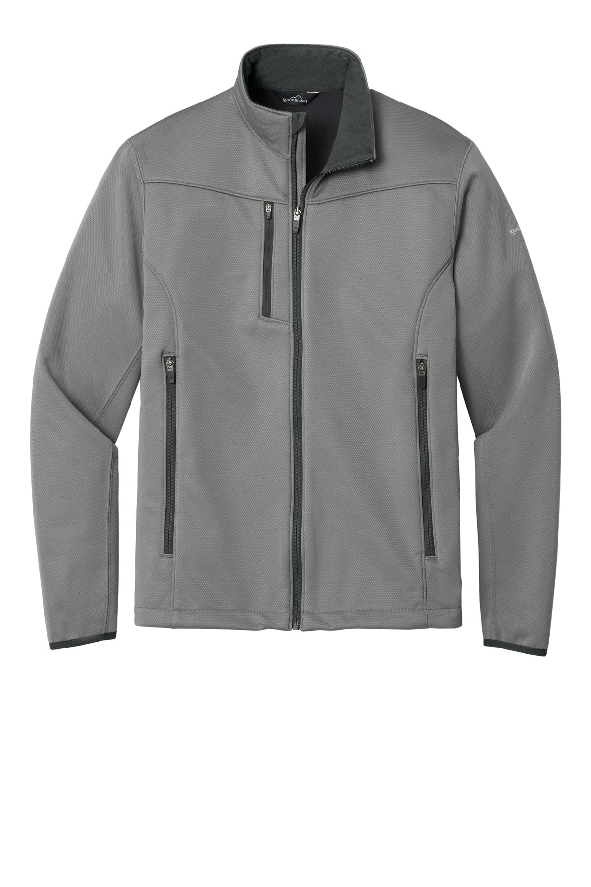 Front View of Chrome Eddie Bauer Weather-Resist Soft Shell Jacket. EB538