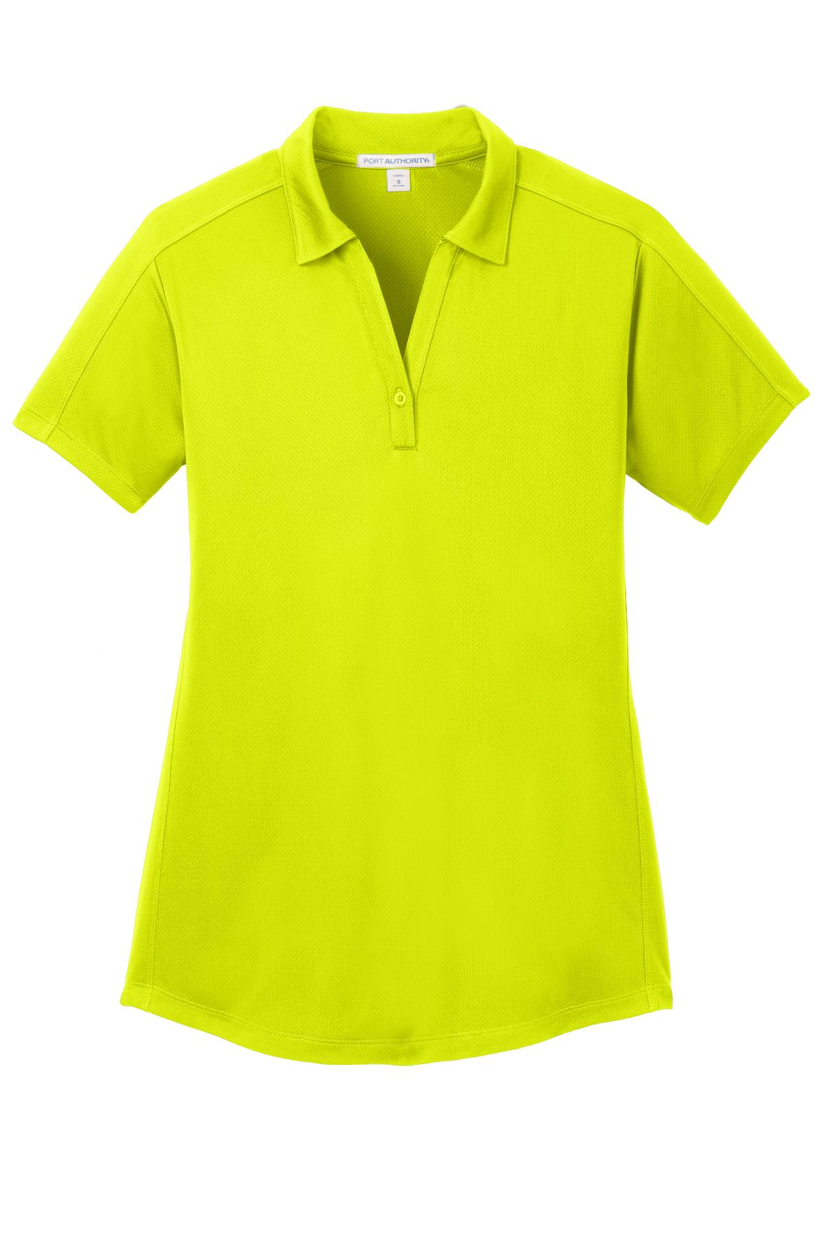 Front View of Citron Port Authority Women's Diamond Jacquard Polo. L569
