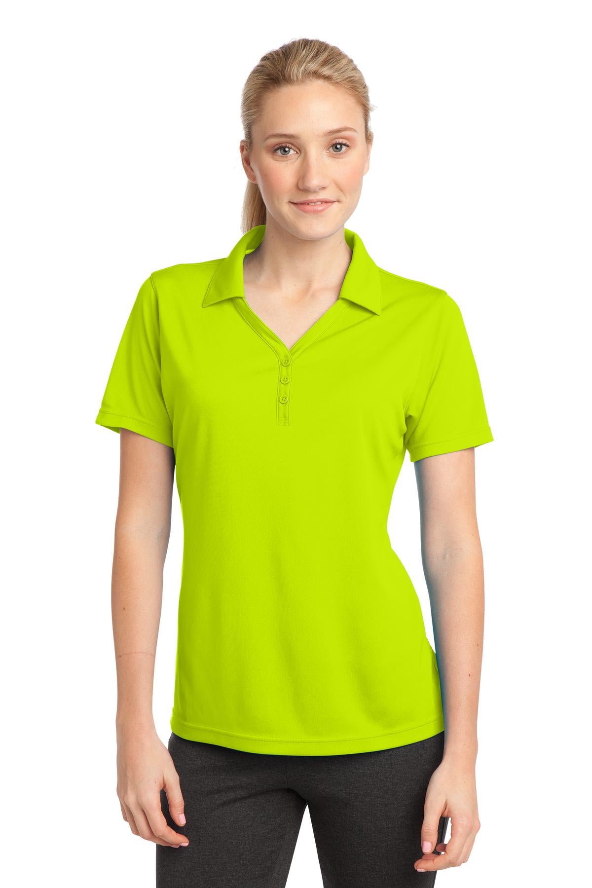 Front View of Citron Sport-Tek Women's PosiCharge Micro-Mesh Polo. LST680