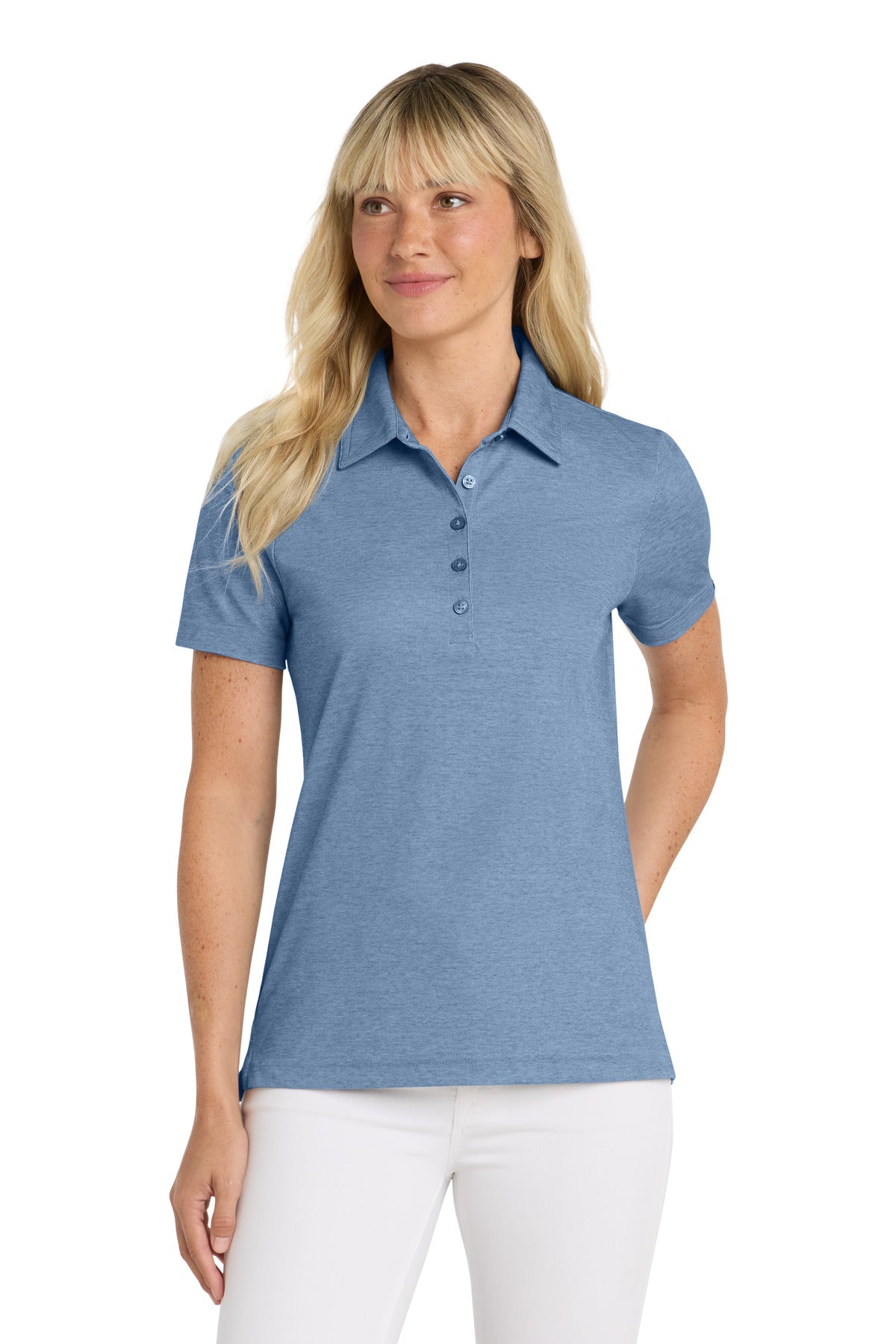 Front View of ClscBlHthr TravisMathew Women's Oceanside Heather Polo TM1WW002