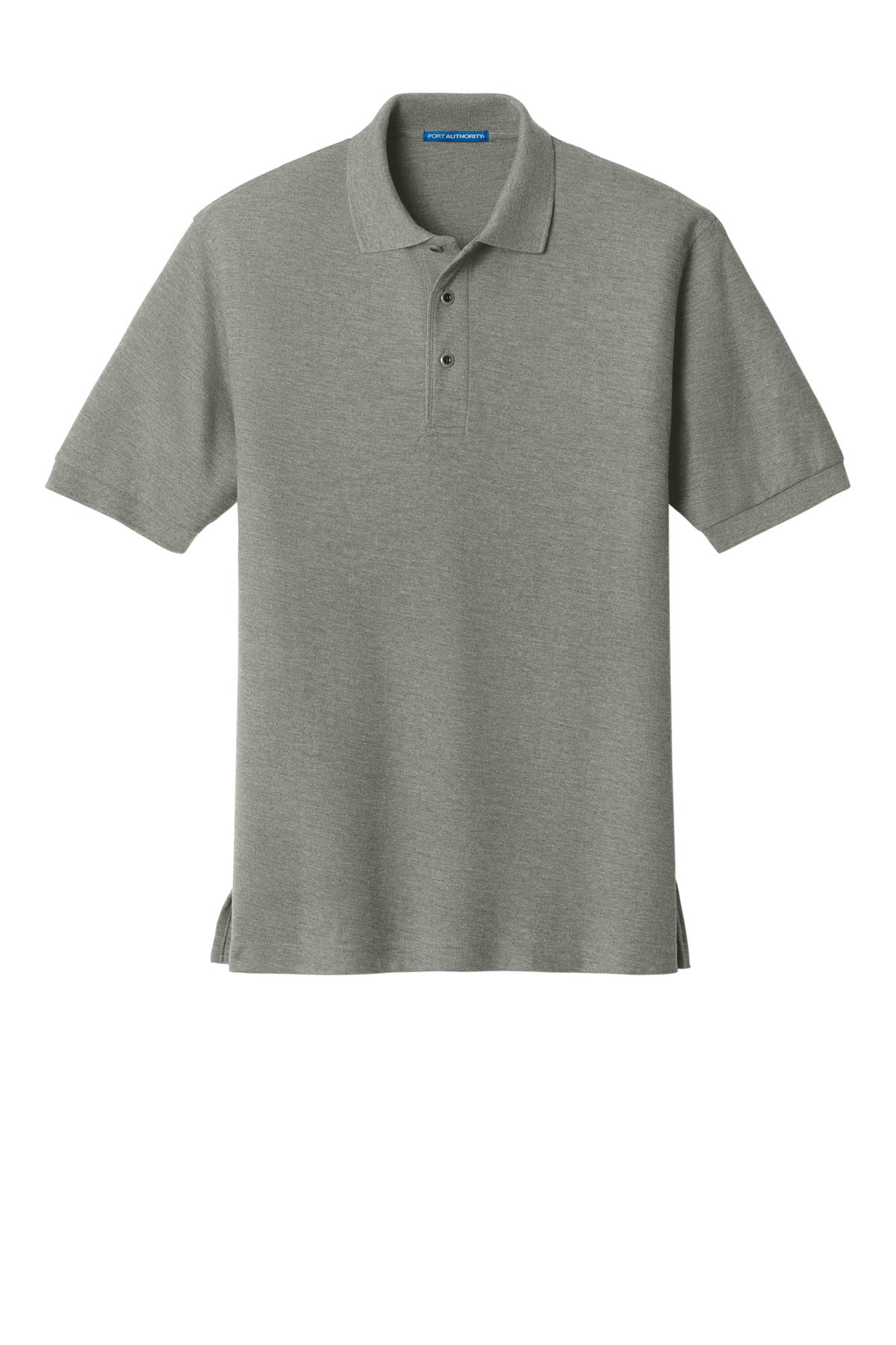 Front View of Cool Grey Port Authority Tall Silk Touch Polo. TLK500