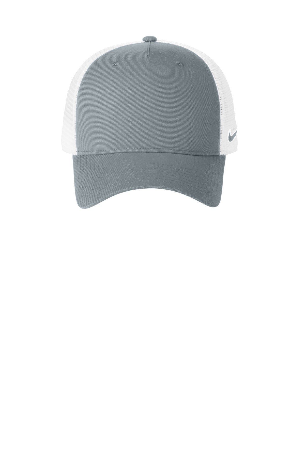 Front View of CoolG/Wht Nike Snapback Mesh Trucker Cap NKFN9893