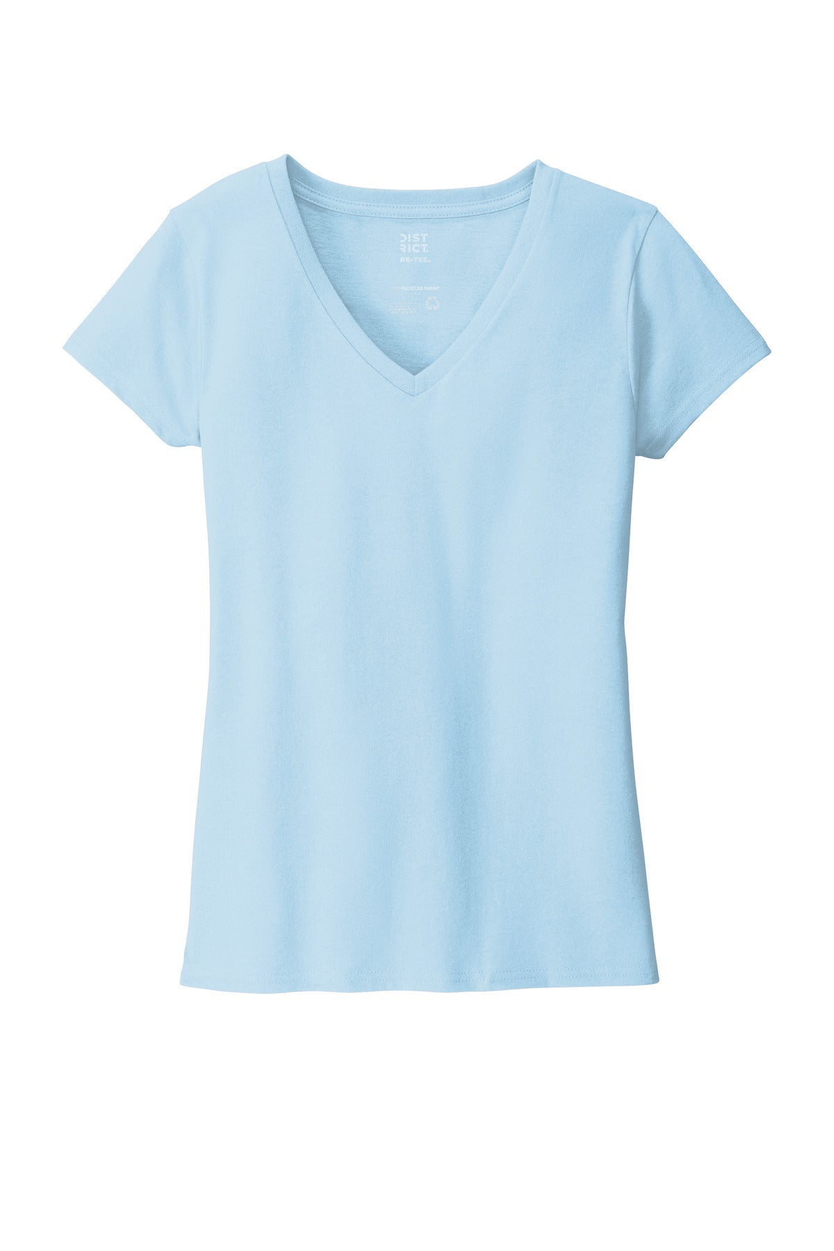 Front View of CrystlBlue District Women's Re-Tee V-Neck DT8001