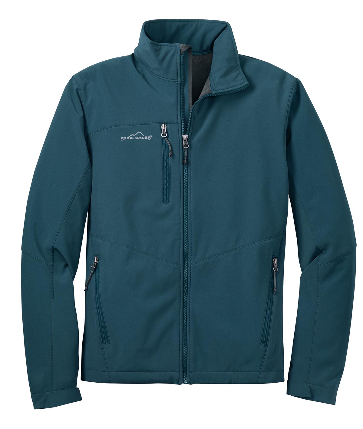 Front View of Dark Adriatic Eddie Bauer - Soft Shell Jacket. EB530