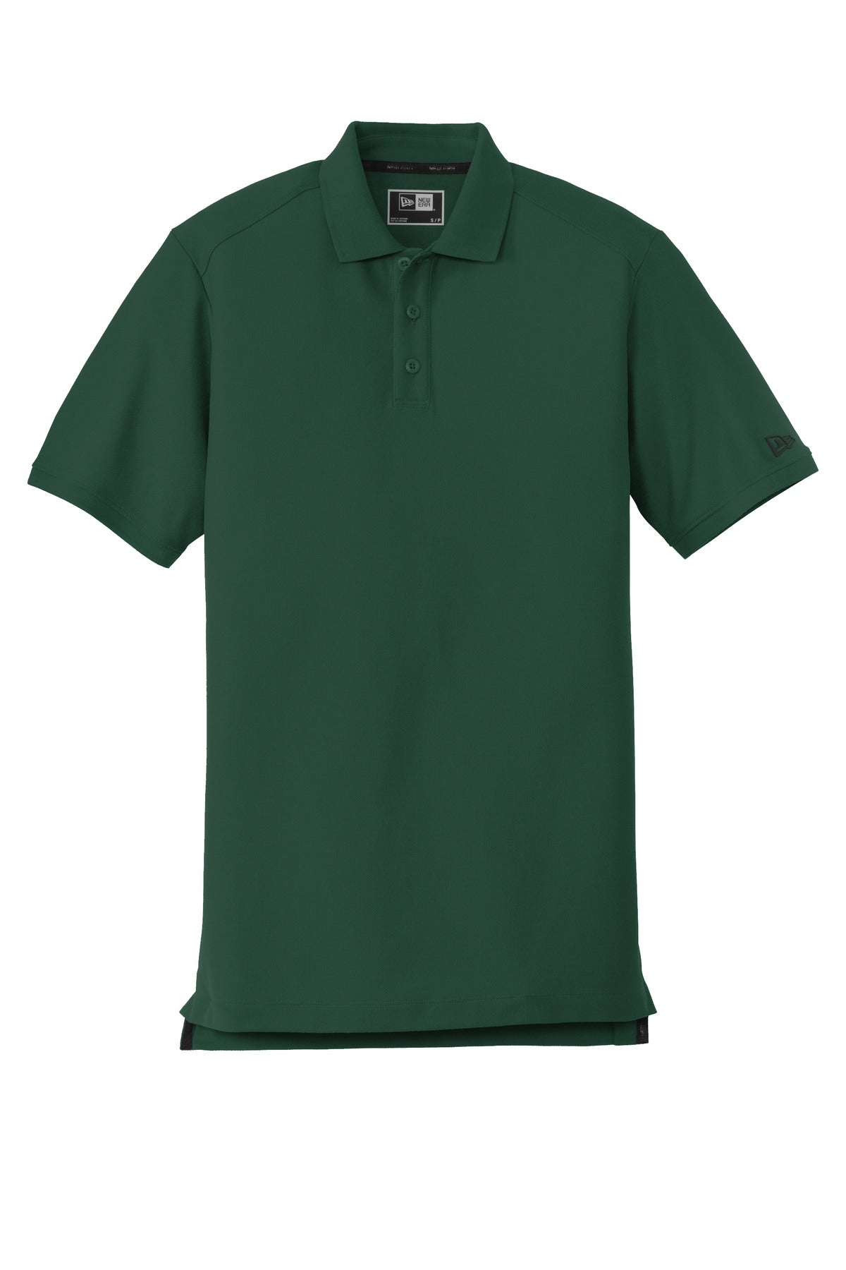 Front View of Dark Green New Era Venue Home Plate Polo. NEA300