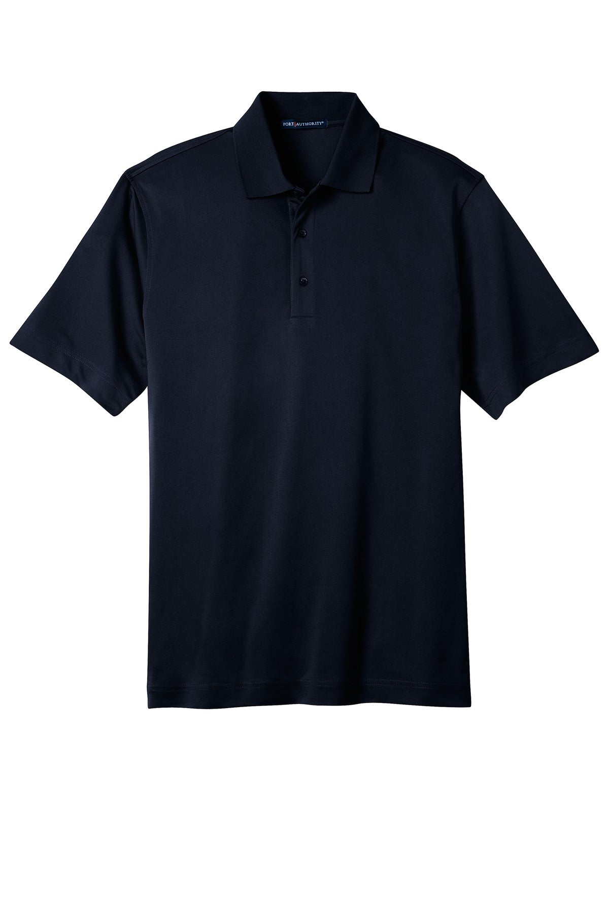 Front View of Dark Navy Port Authority Tall Tech Pique Polo. TLK527