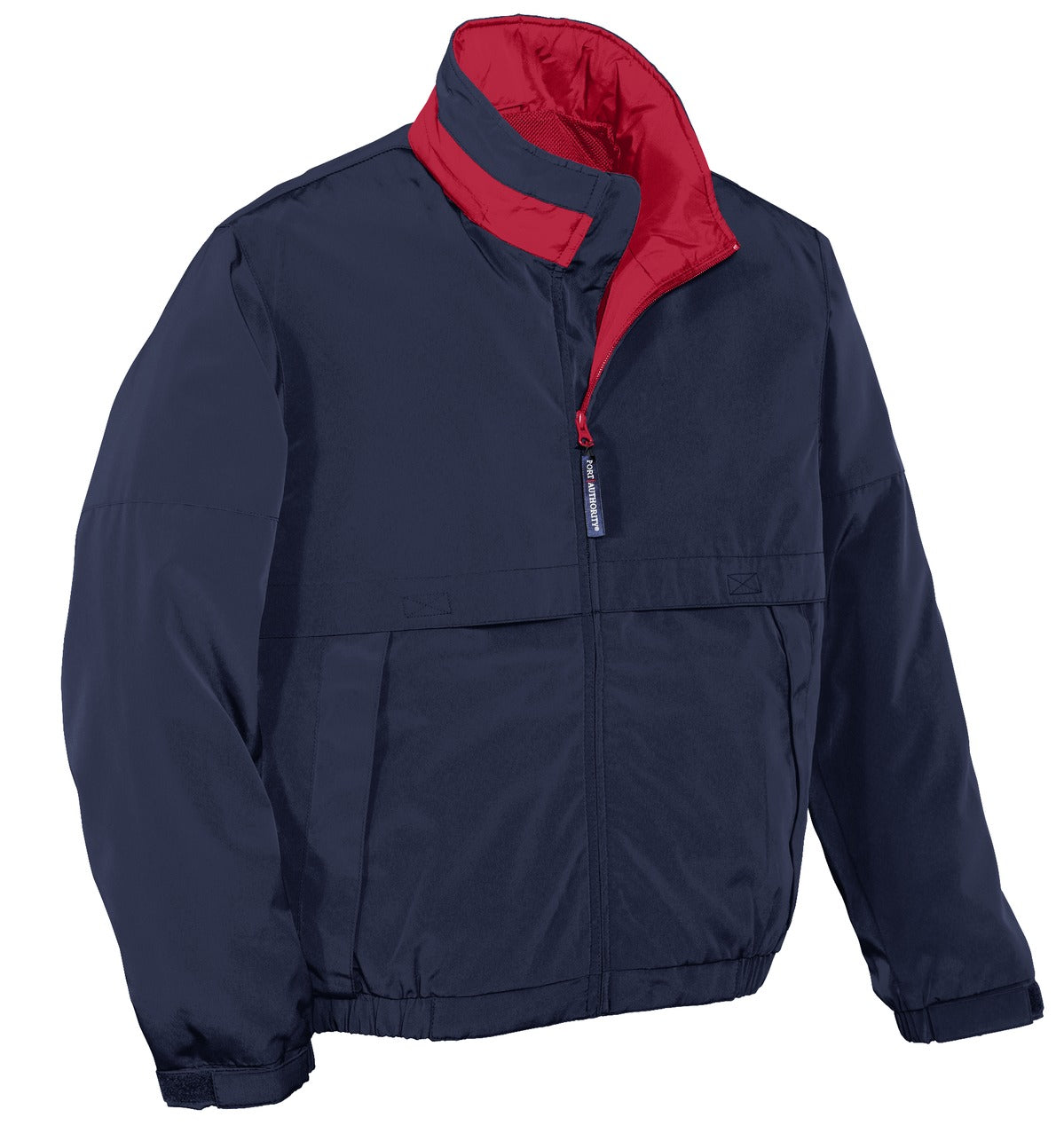 Front View of Dark Navy/Red Port Authority Legacy Jacket. J764