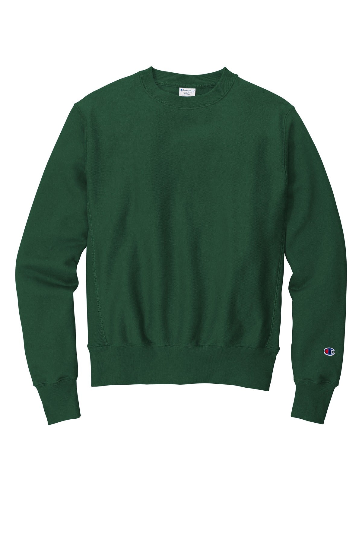 Front View of DarkGreen Champion Reverse Weave Crewneck Sweatshirt S149