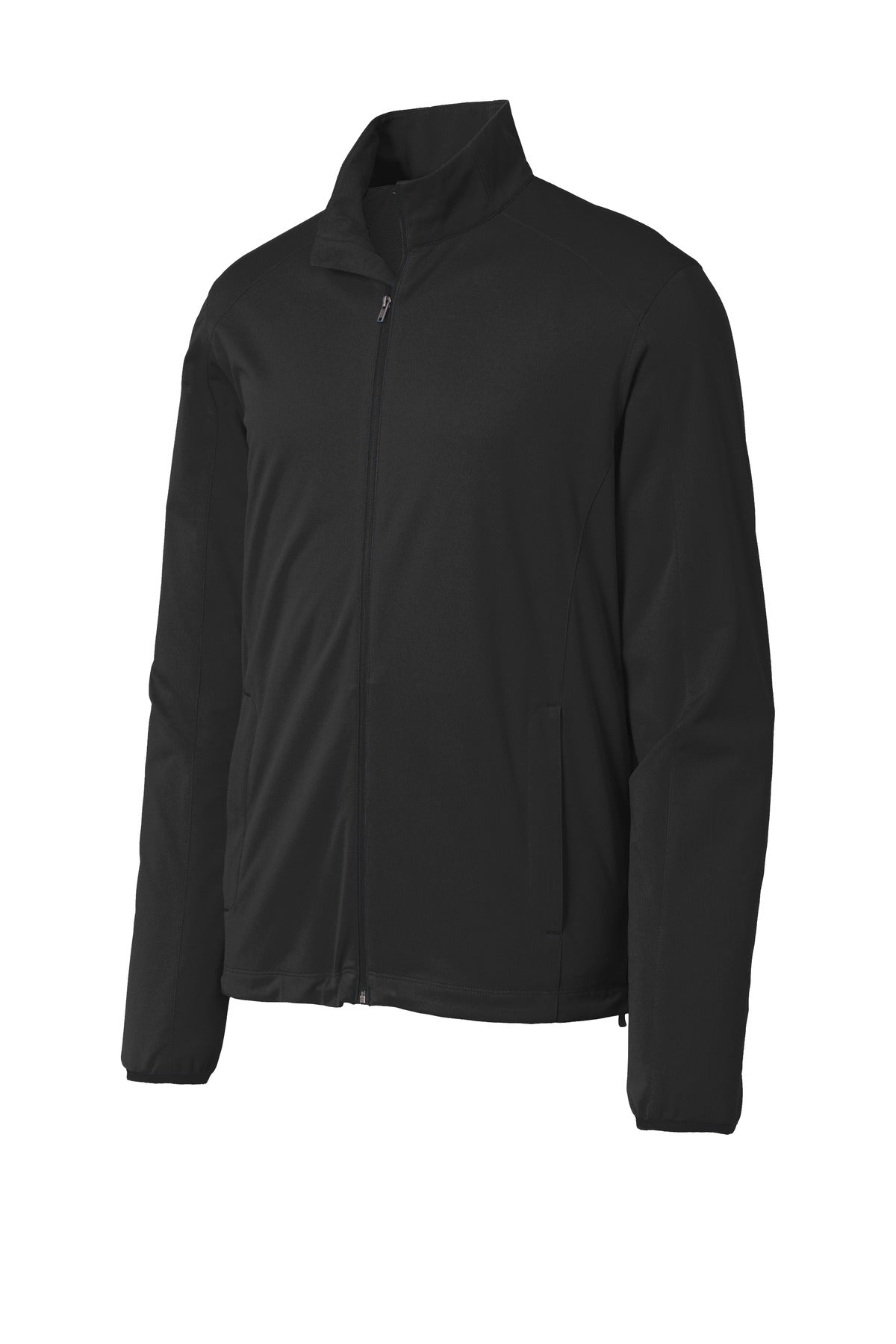 Front View of Deep Black Port Authority Active Soft Shell Jacket. J717