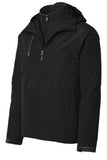 Front View of Deep Black Port Authority Merge 3-in-1 Jacket. J338