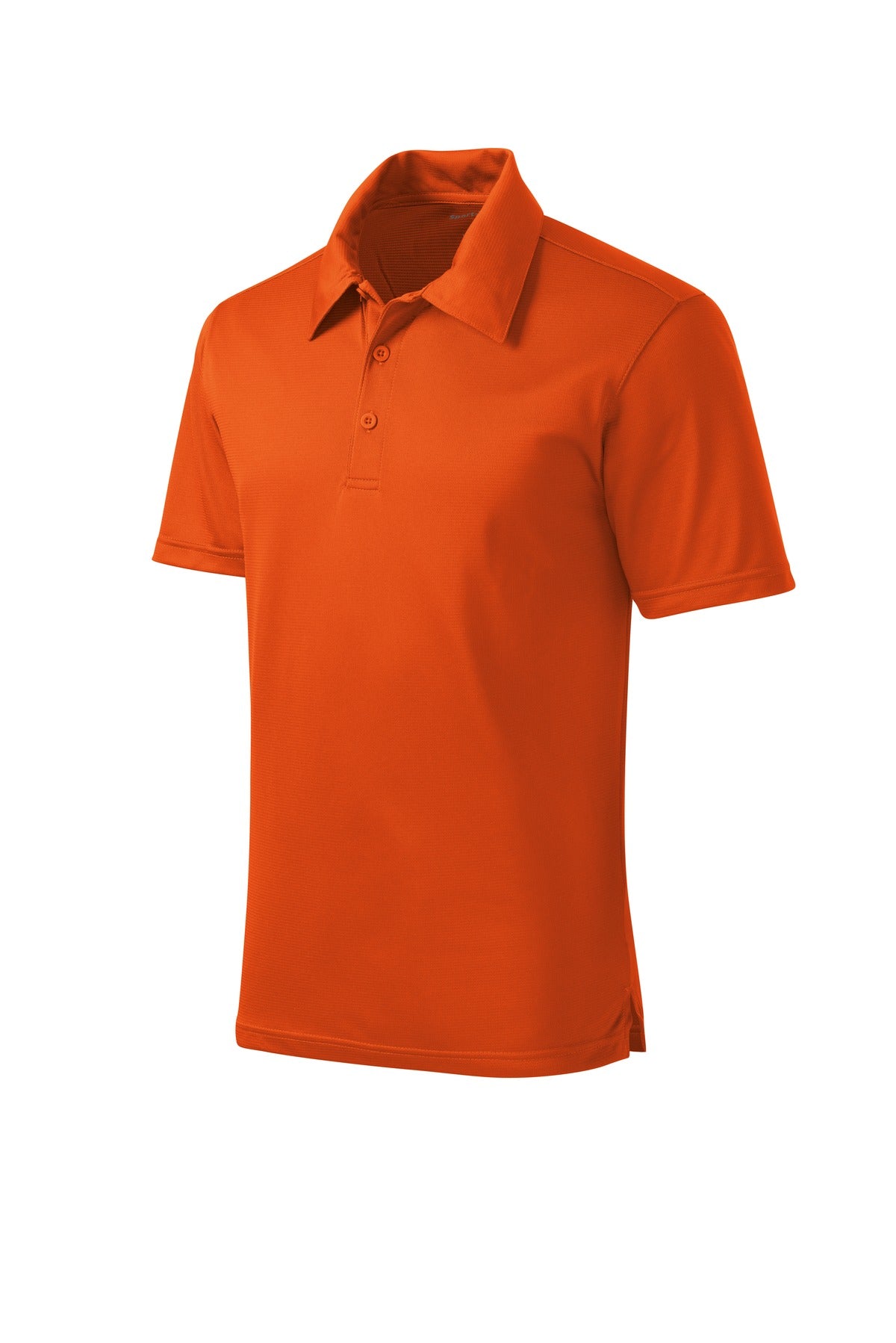 Front View of Deep Orange Sport-Tek PosiCharge Active Textured Polo. ST690