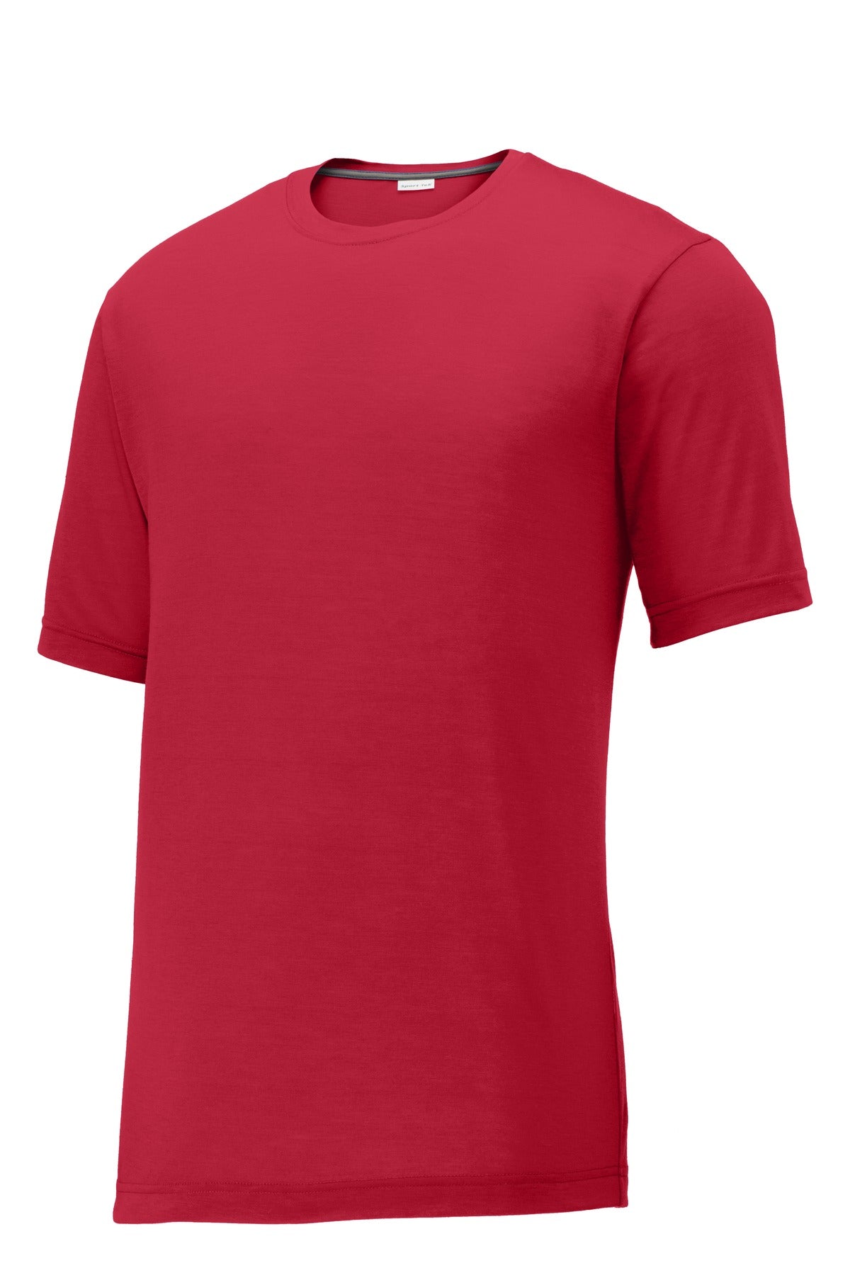 Front View of Deep Red Sport-Tek PosiCharge Competitor Cotton Touch Tee. ST450