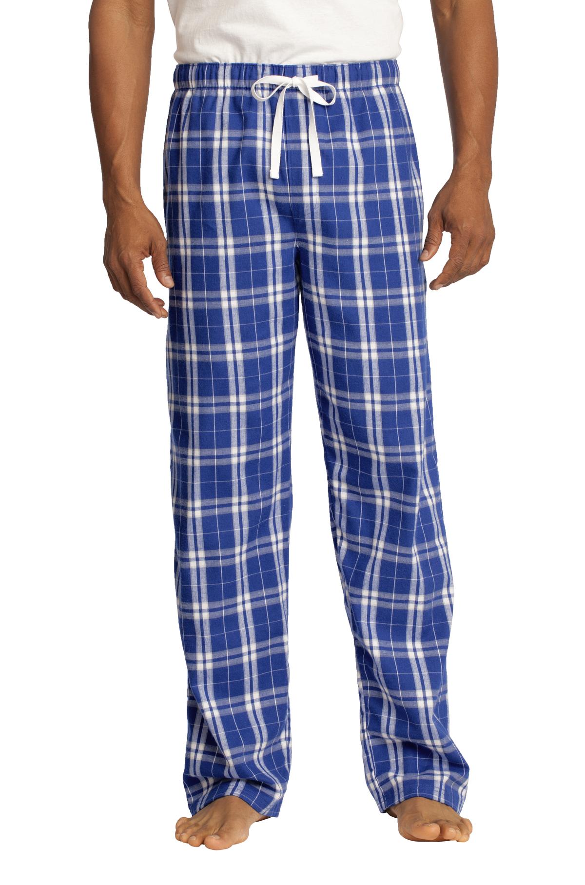 Front View of Deep Royal District Flannel Plaid Pant. DT1800