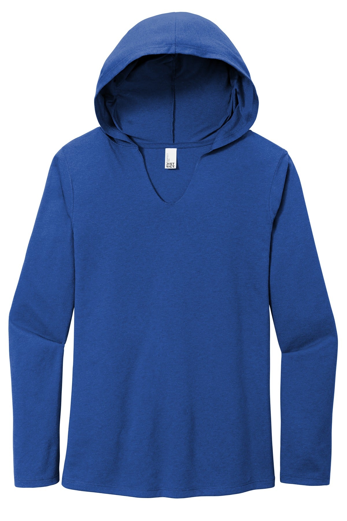 Front View of Deep Royal District Women's Perfect Tri Long Sleeve Hoodie. DM139L