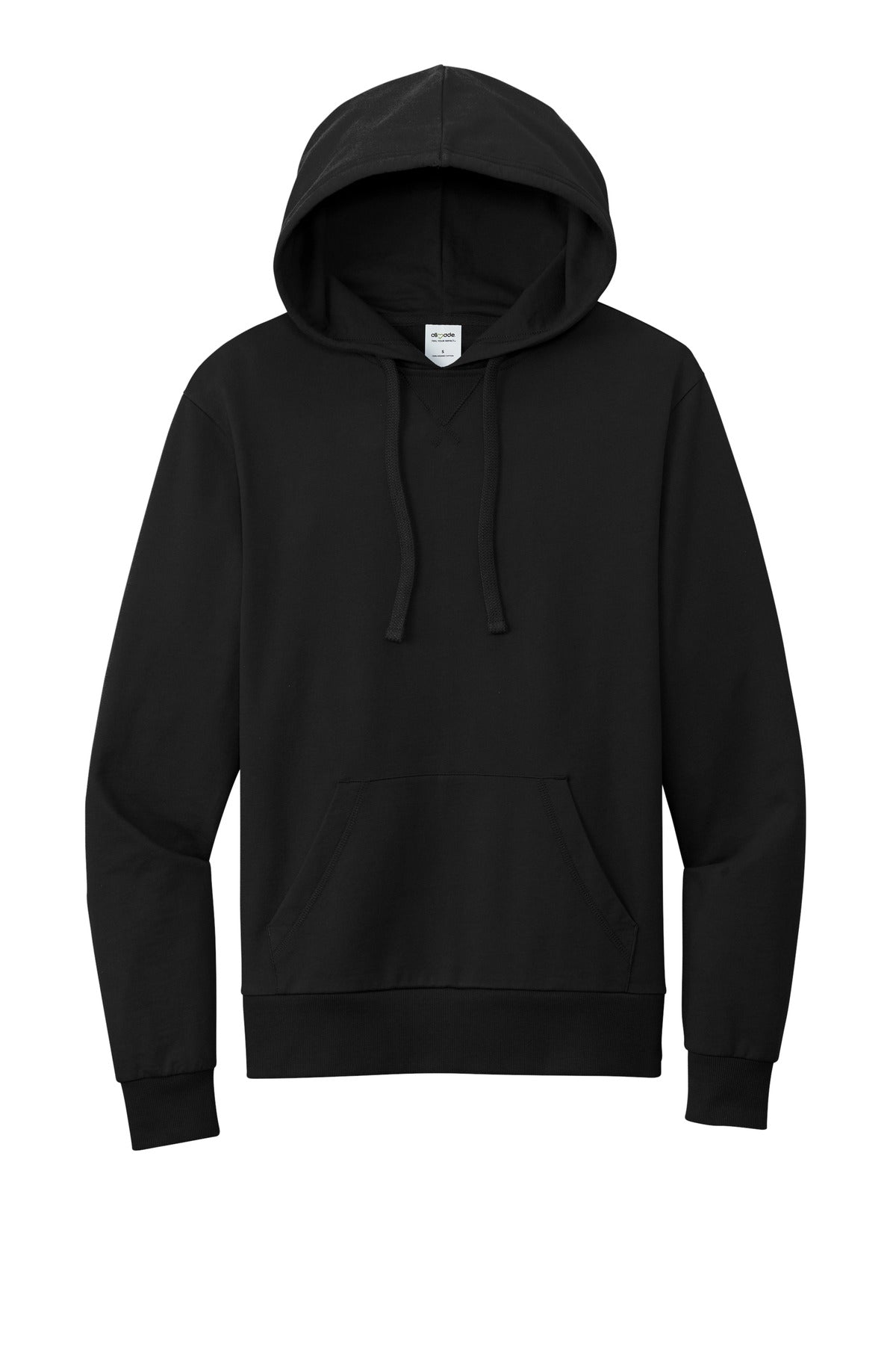Front View of DeepBlack Allmade Unisex Organic French Terry Pullover Hoodie AL4000