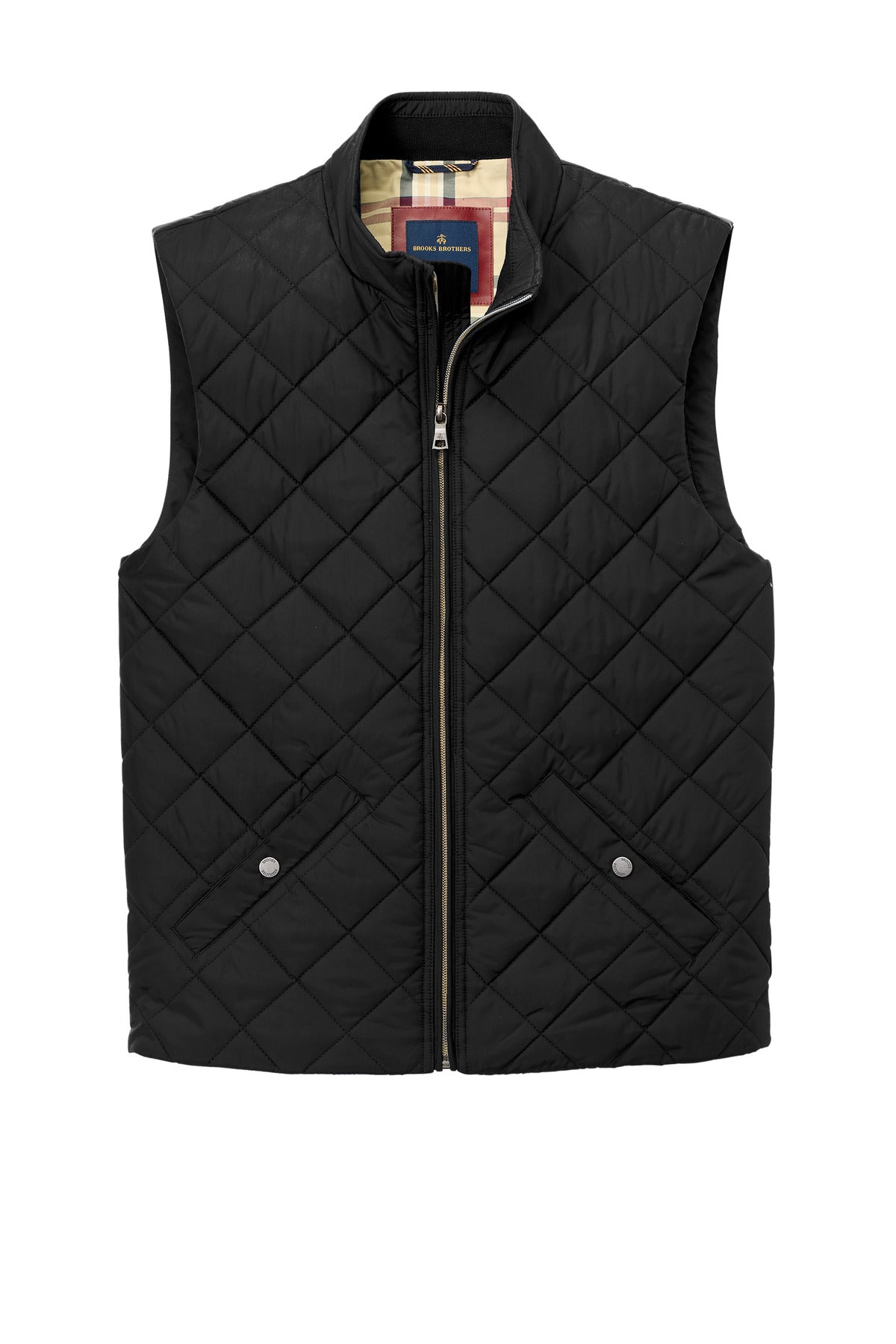 Front View of DeepBlack Brooks Brothers Quilted Vest BB18602