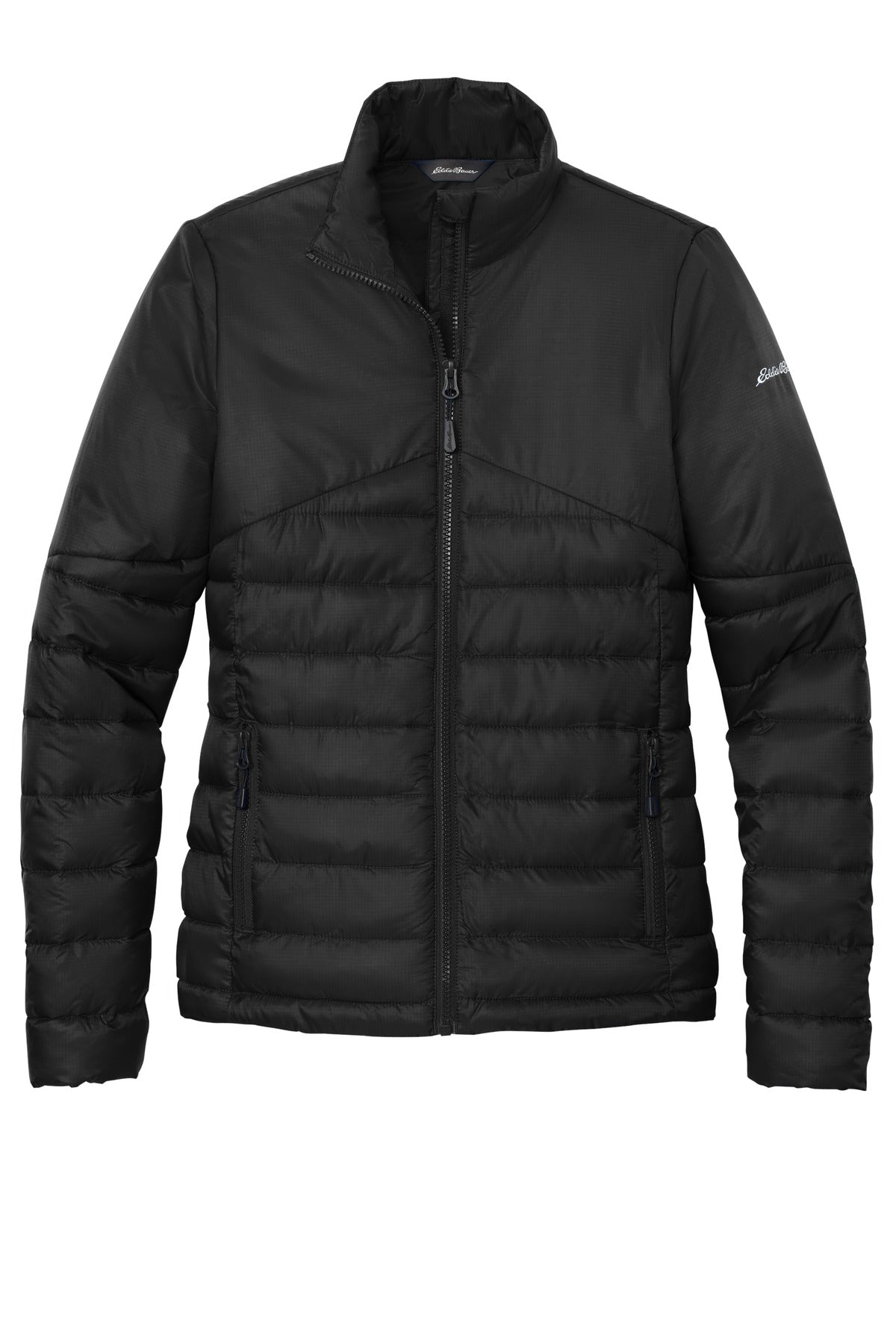 Front View of DeepBlack Eddie Bauer Women's Quilted Jacket EB511
