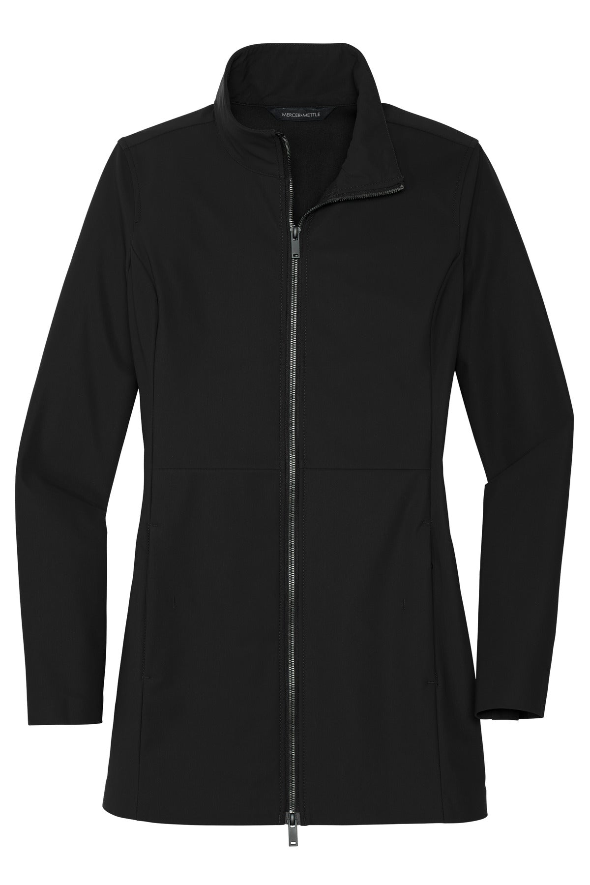 Front View of DeepBlack Mercer+Mettle Women's Faille Soft Shell MM7101
