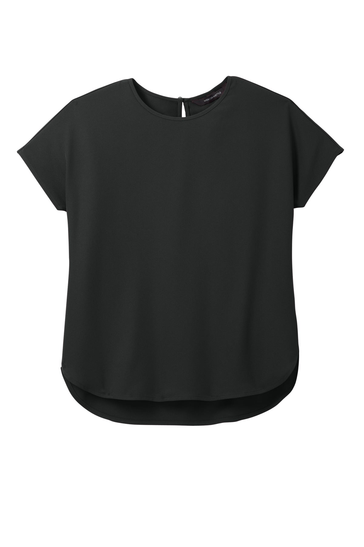 Front View of DeepBlack Mercer+Mettle Women's Stretch Crepe Crew MM2015