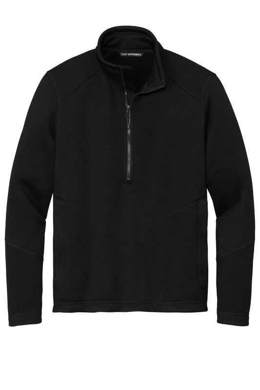 Front View of DeepBlack Port Authority Arc Sweater Fleece 1/4-Zip F426