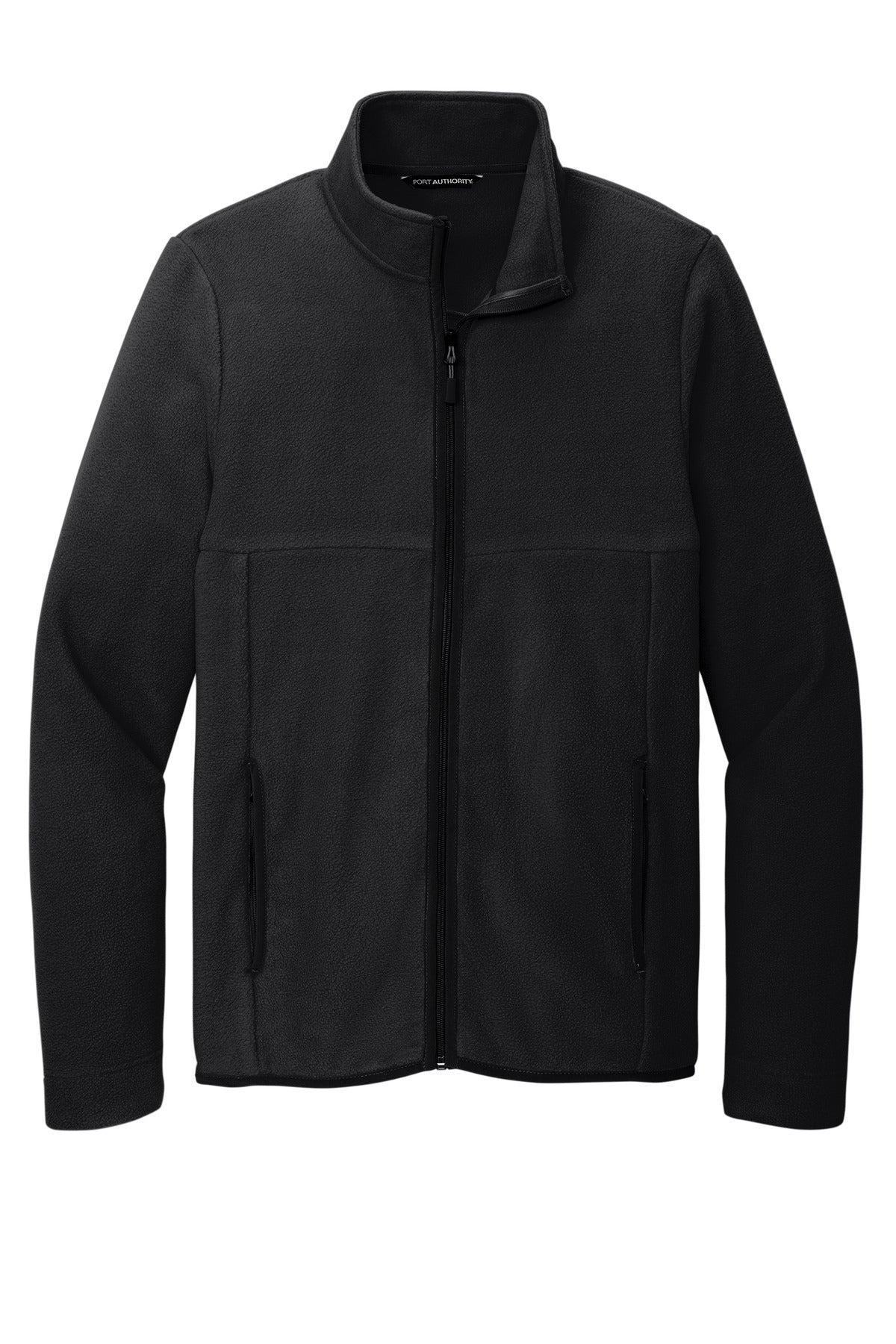 Front View of DeepBlack Port Authority Connection Fleece Jacket F110