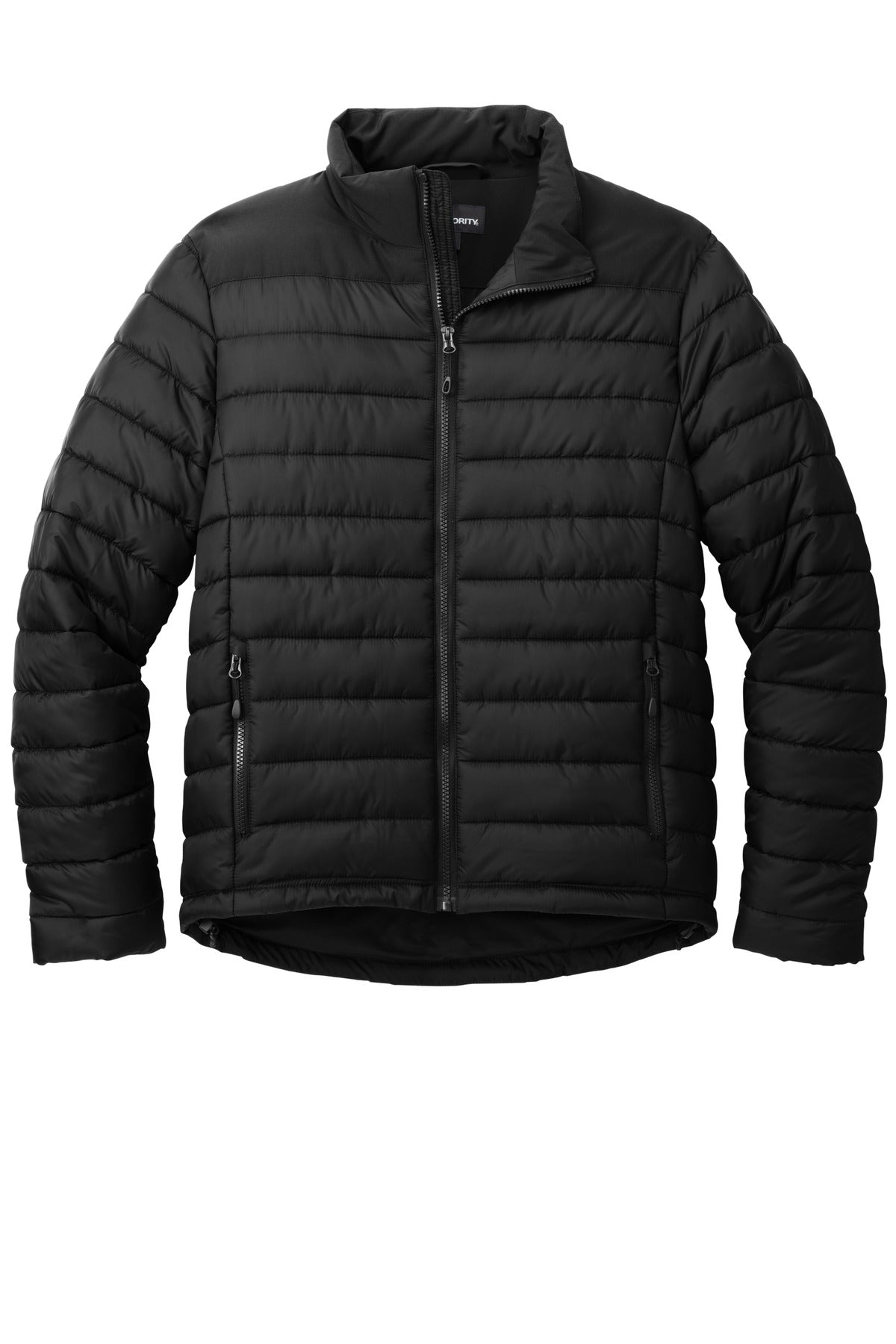 Front View of DeepBlack Port Authority Horizon Puffy Jacket J364
