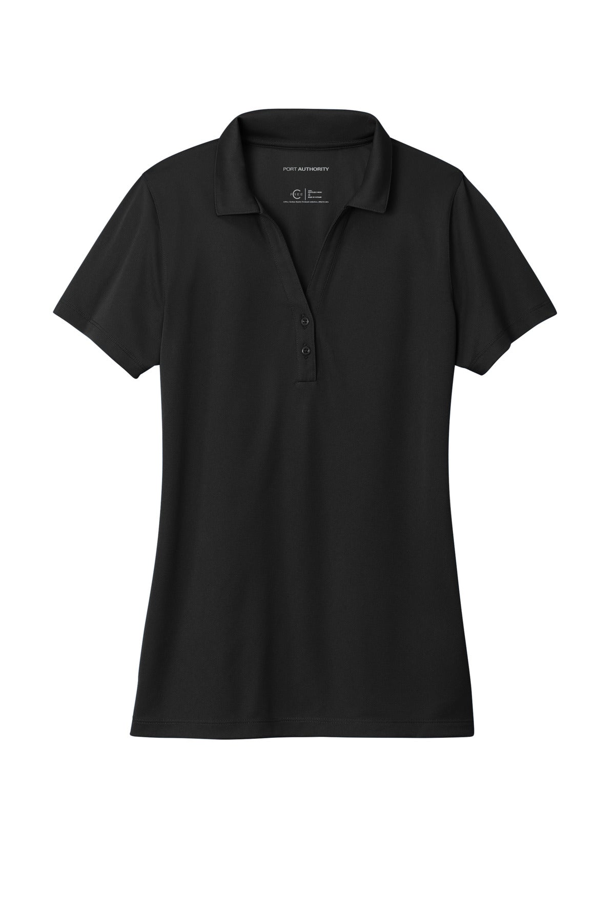 Front View of DeepBlack Port Authority Women's C-FREE Performance Polo LK863