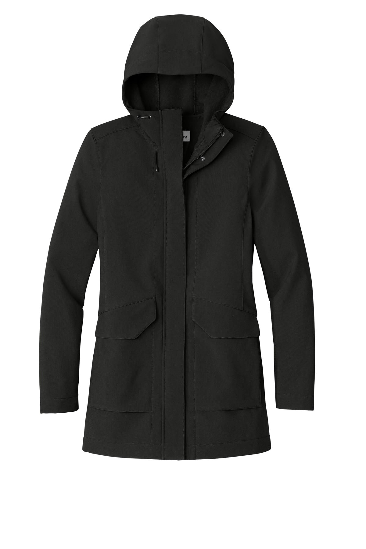 Front View of DeepBlack Port Authority Women's Collective Outer Soft Shell Parka L919