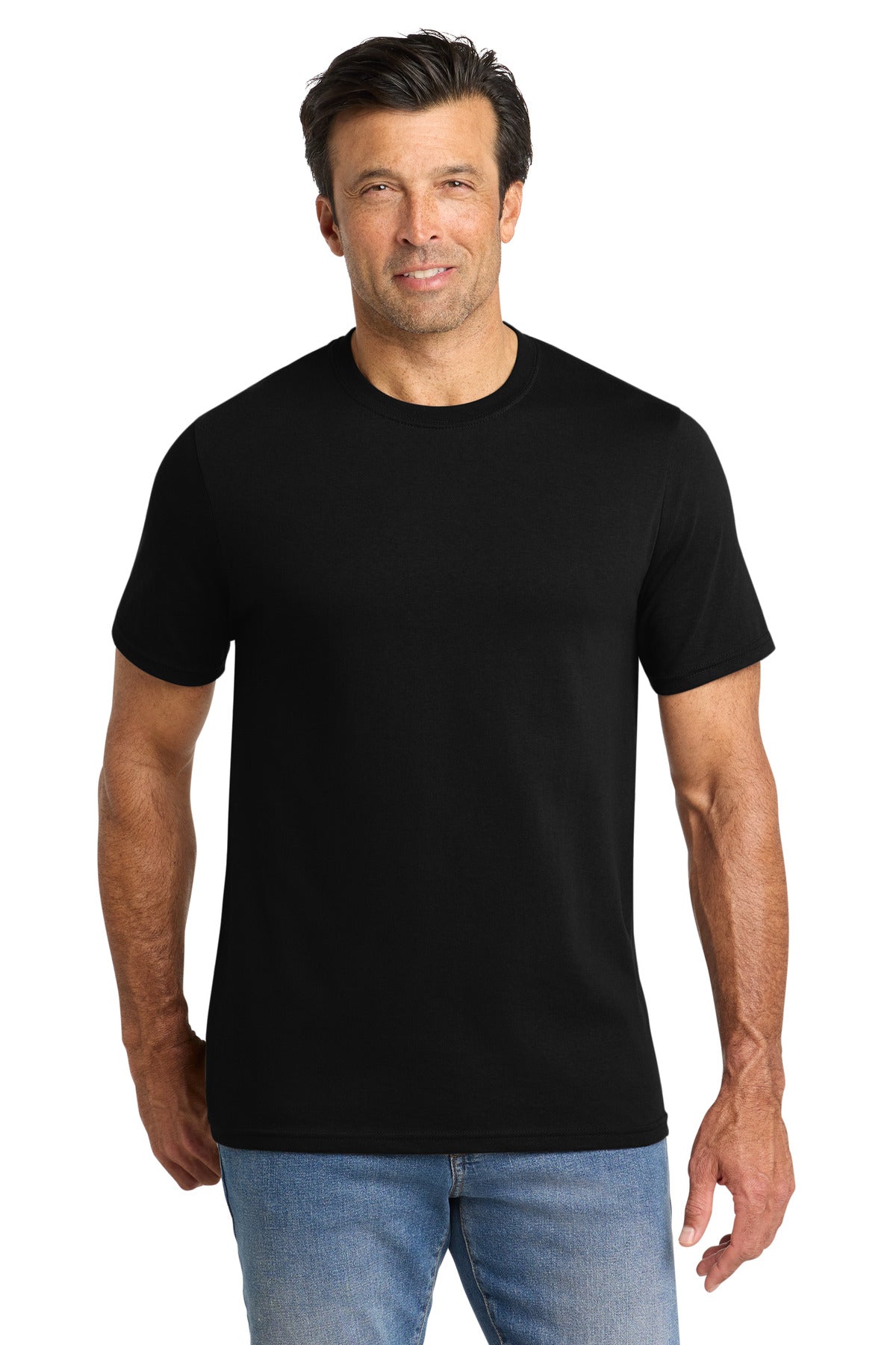 Front View of DeepBlack Volunteer Knitwear All-American Tee VL100
