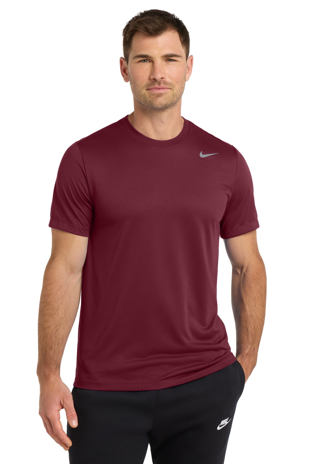 Front View of DeepMaroon Nike Team rLegend Tee DV7299