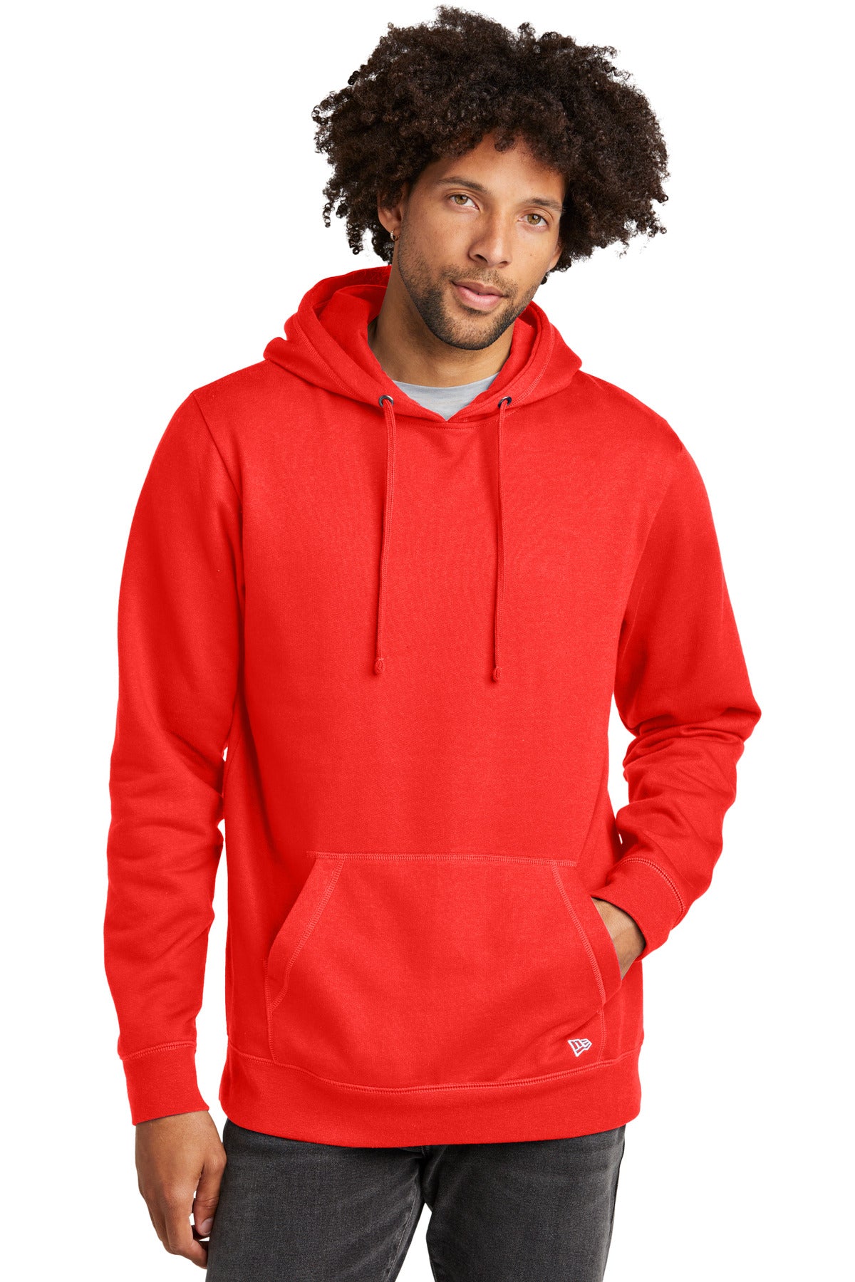 Front View of DeepOrange New Era Comeback Fleece Pullover Hoodie NEA550
