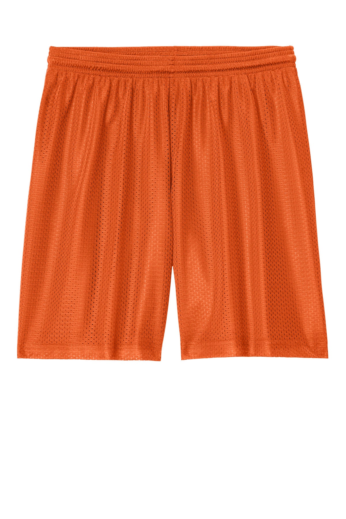 Front View of DeepOrange Sport-Tek PosiCharge Mesh 7" Short ST5100