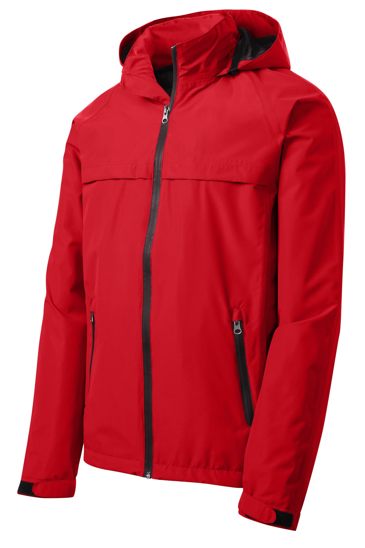 Front View of DeepRed Port Authority Torrent Waterproof Jacket. J333