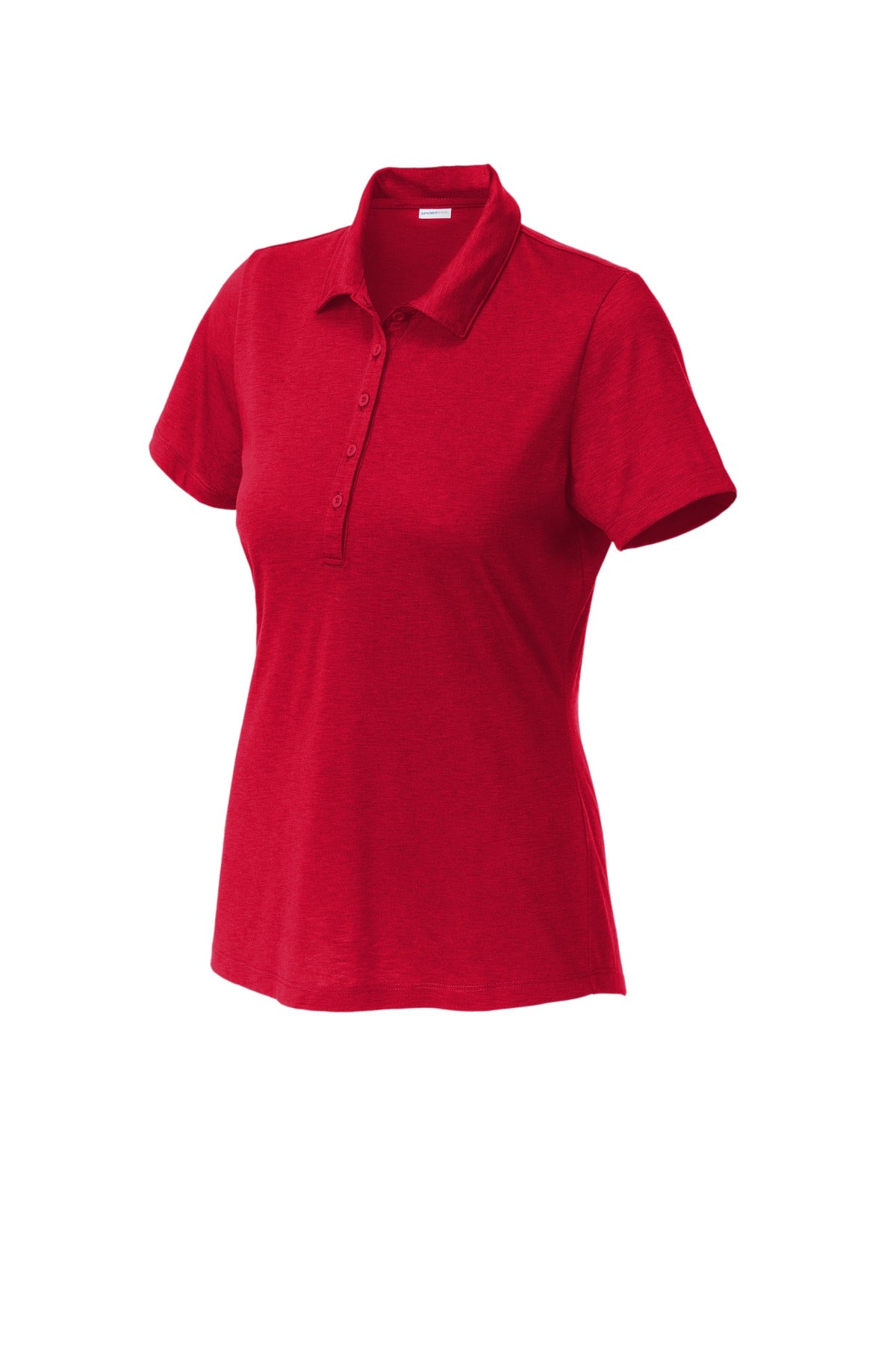 Front View of DeepRed Sport-Tek Women's PosiCharge Strive Polo. LST530