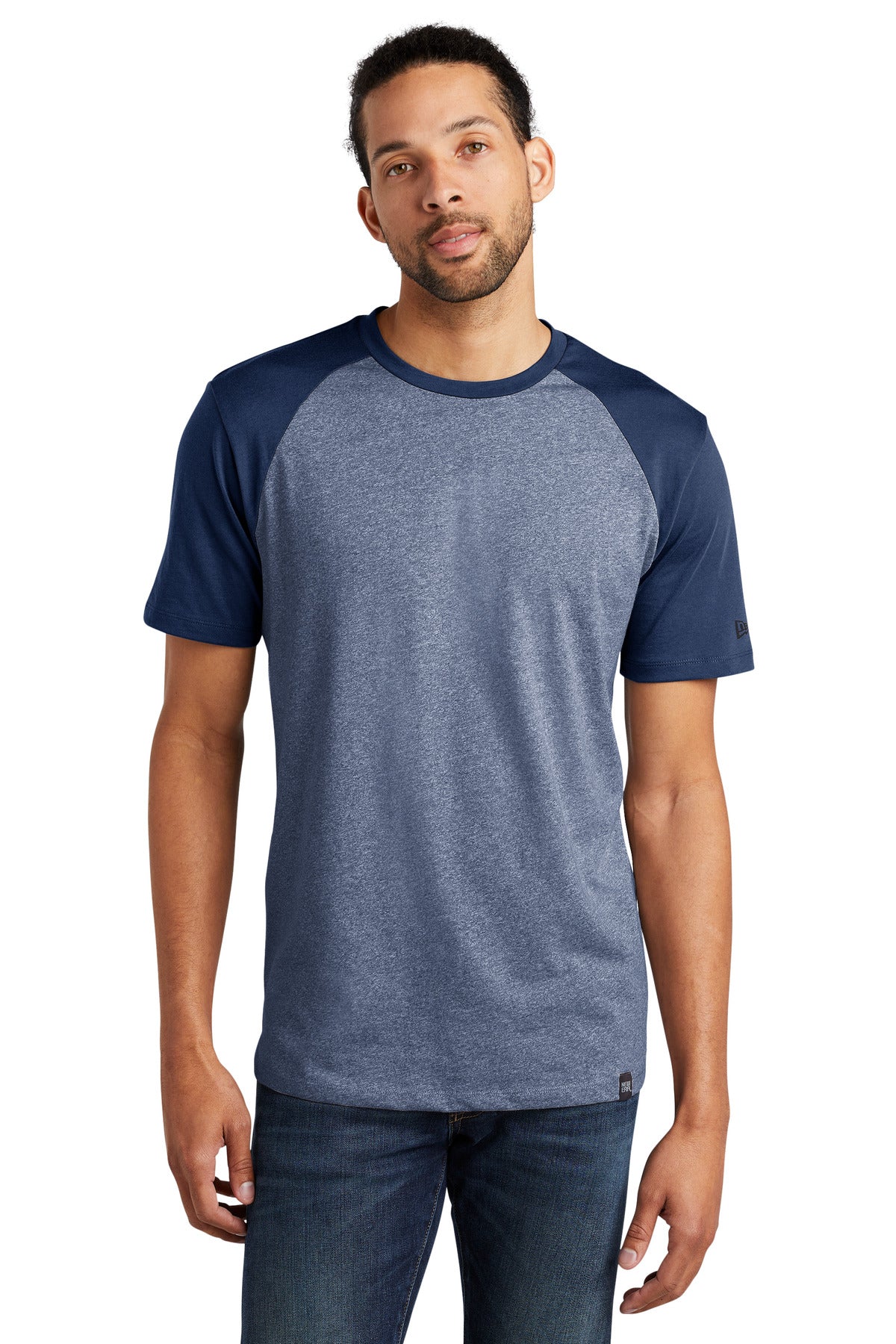 Front View of Dk Roy/Dk RoyT New Era Heritage Blend Varsity Tee. NEA107