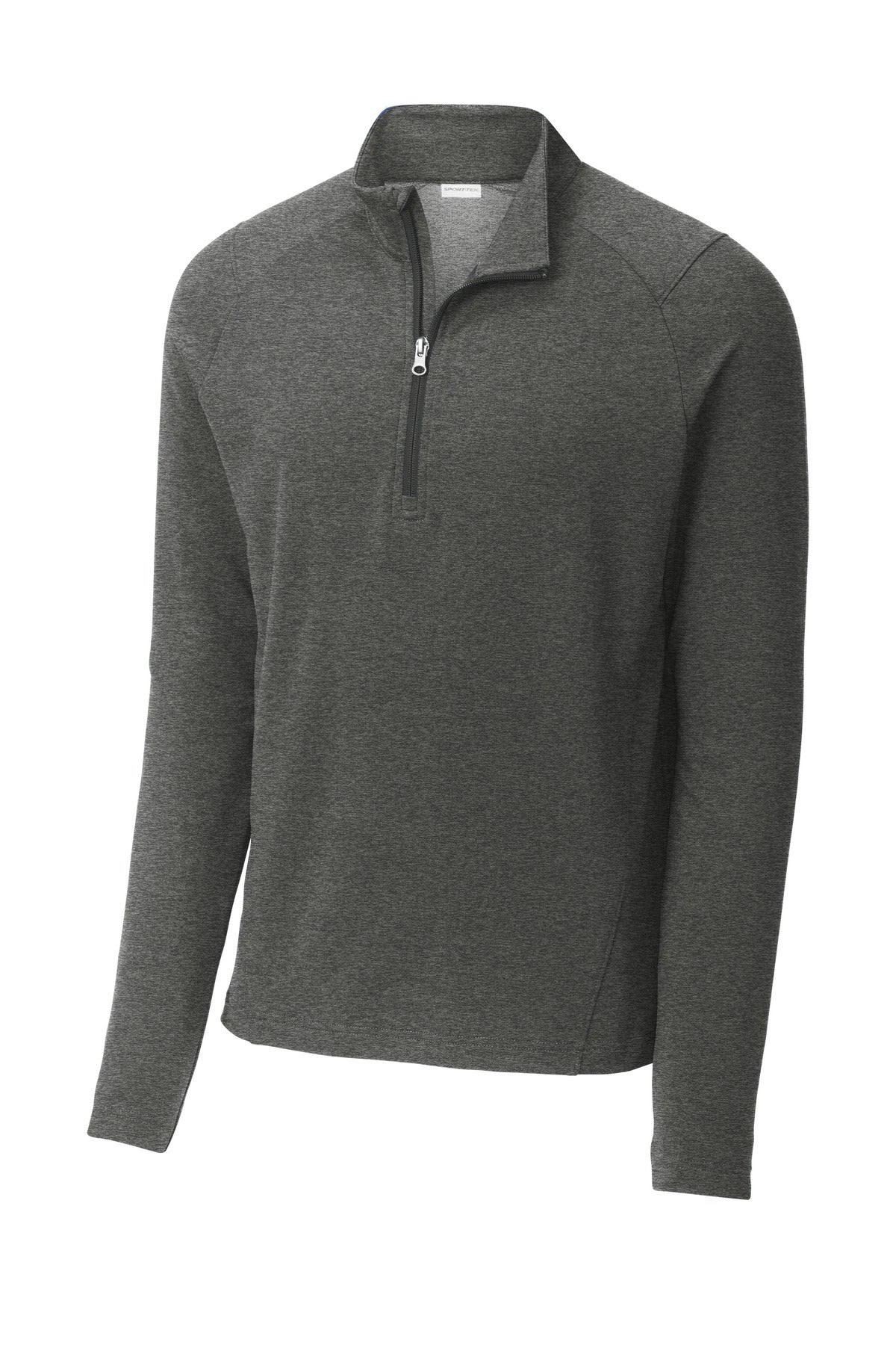 Front View of DkGyHthr Sport-Tek Sport-Wick Flex Fleece 1/4-Zip. ST561