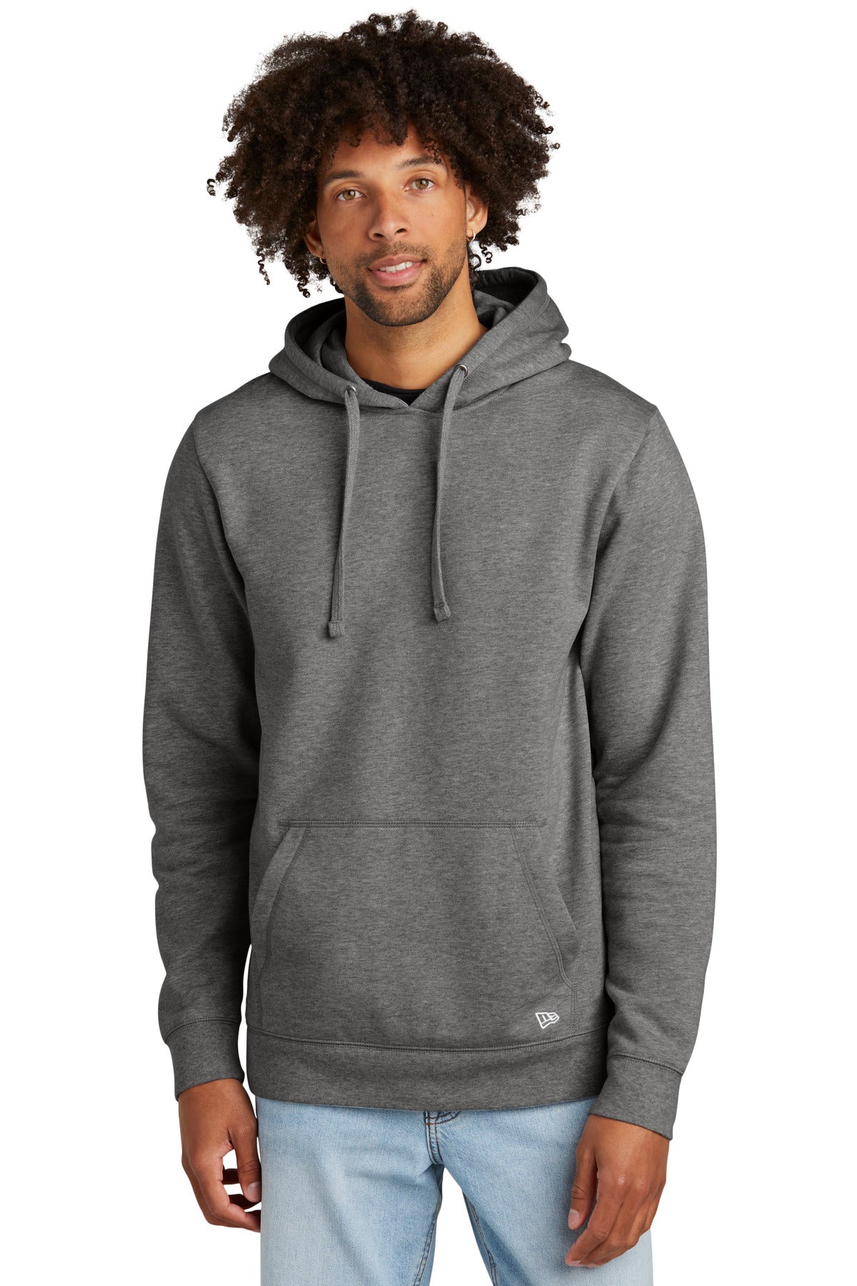 Front View of DkHtGry New Era Comeback Fleece Pullover Hoodie NEA550