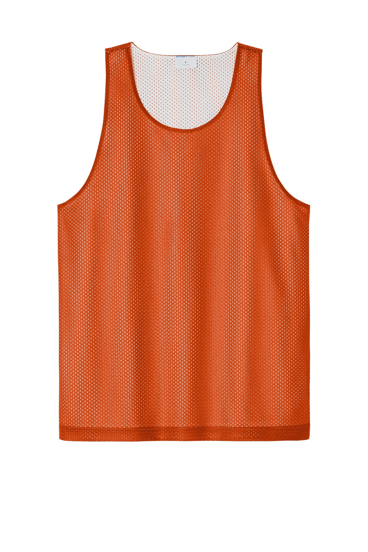 Front View of DpOr/White Sport-Tek PosiCharge Reversible Mesh Tank ST5000