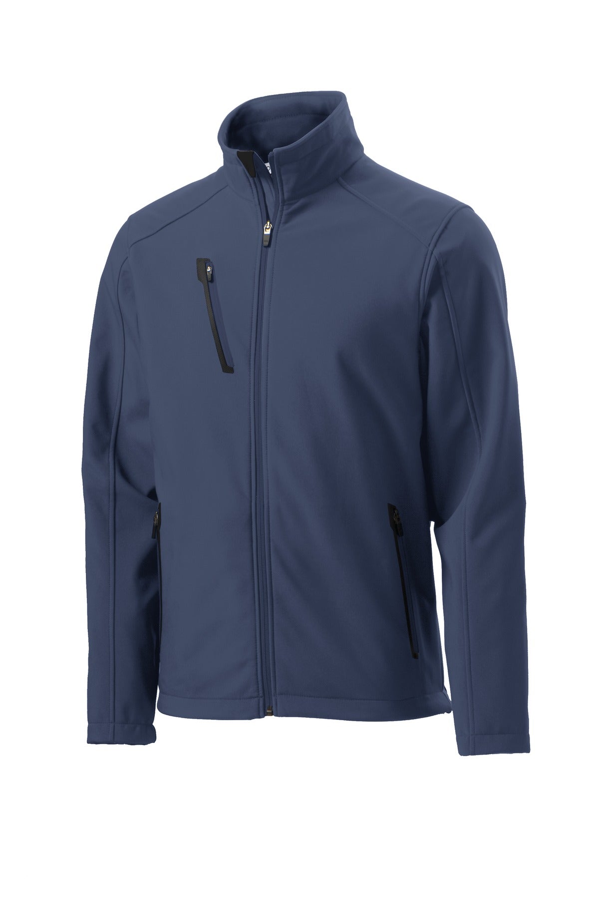 Front View of Dress Blue Nvy Port Authority Welded Soft Shell Jacket. J324