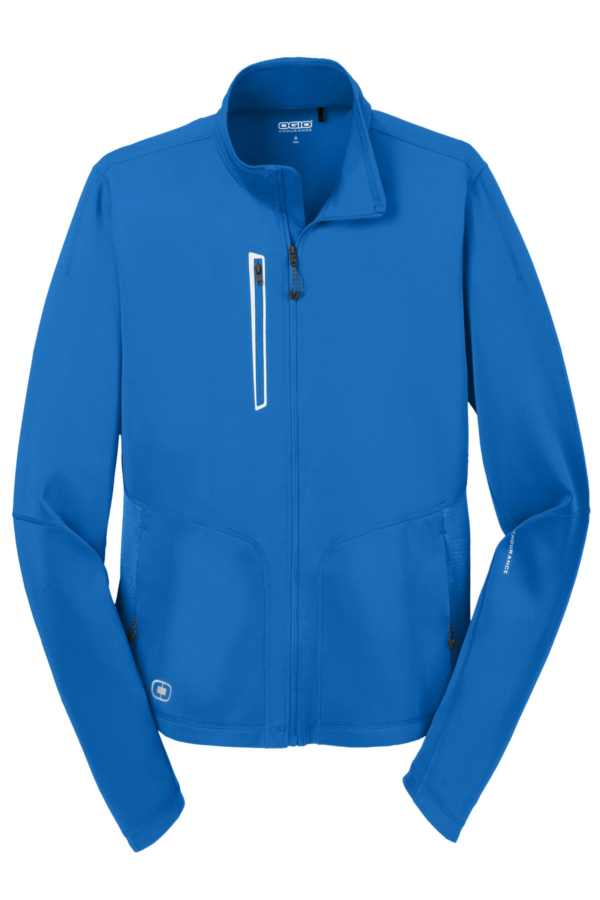 Front View of Electric Blue OGIO Fulcrum Full-Zip. OE700