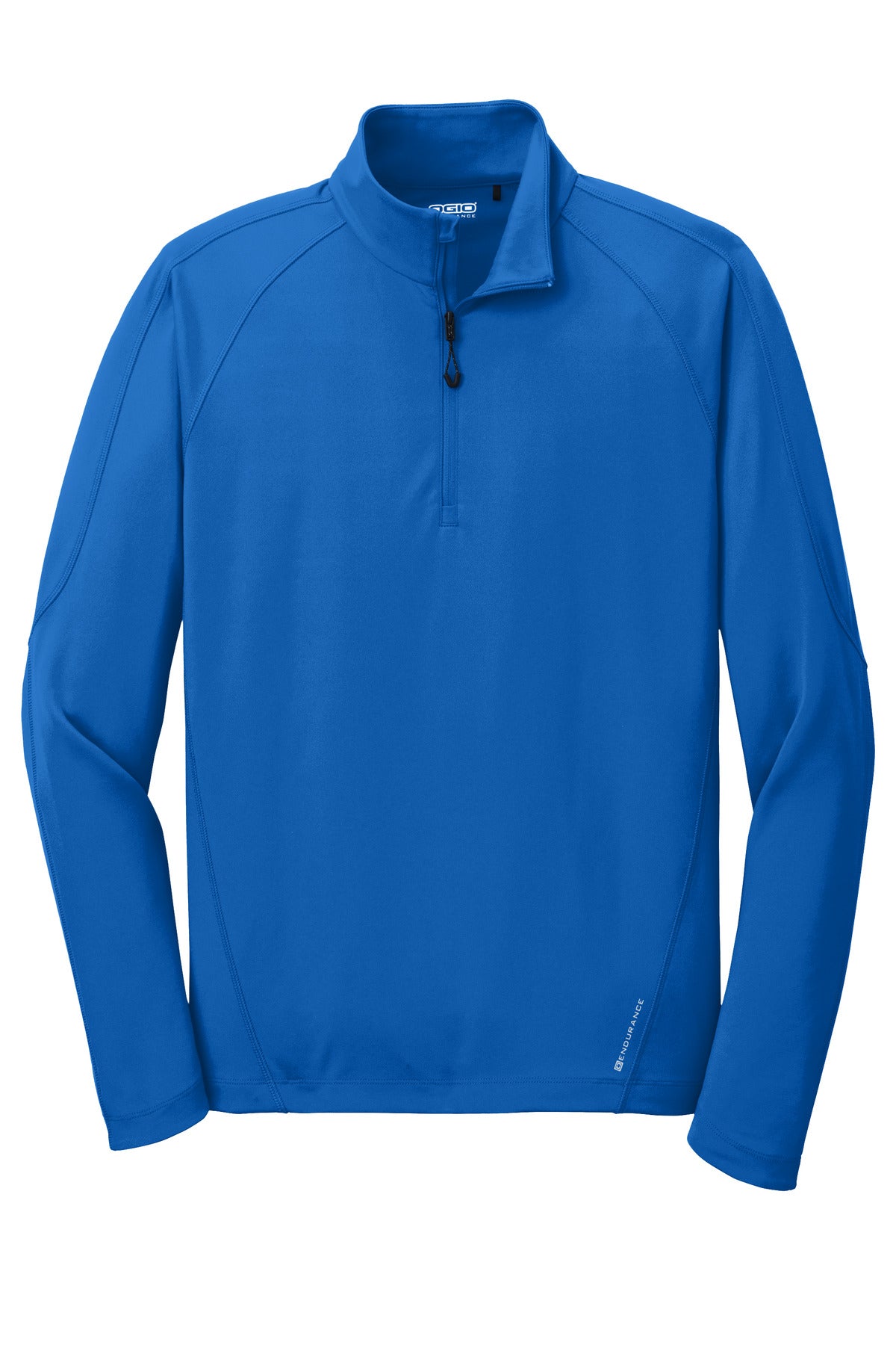Front View of Electric Blue OGIO Radius 1/4-Zip. OE550