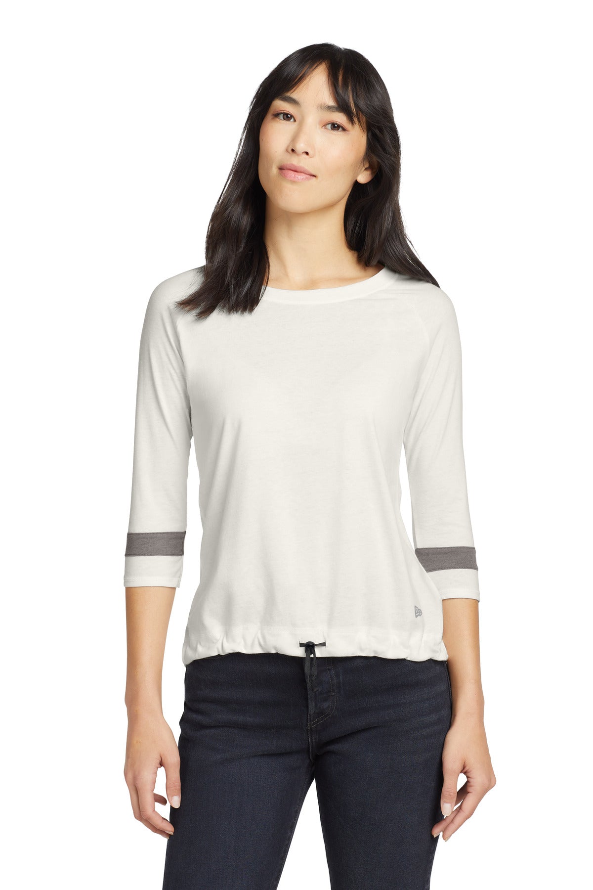 Front View of FanWSd/ShG New Era Women's Tri-Blend 3/4-Sleeve Tee LNEA136